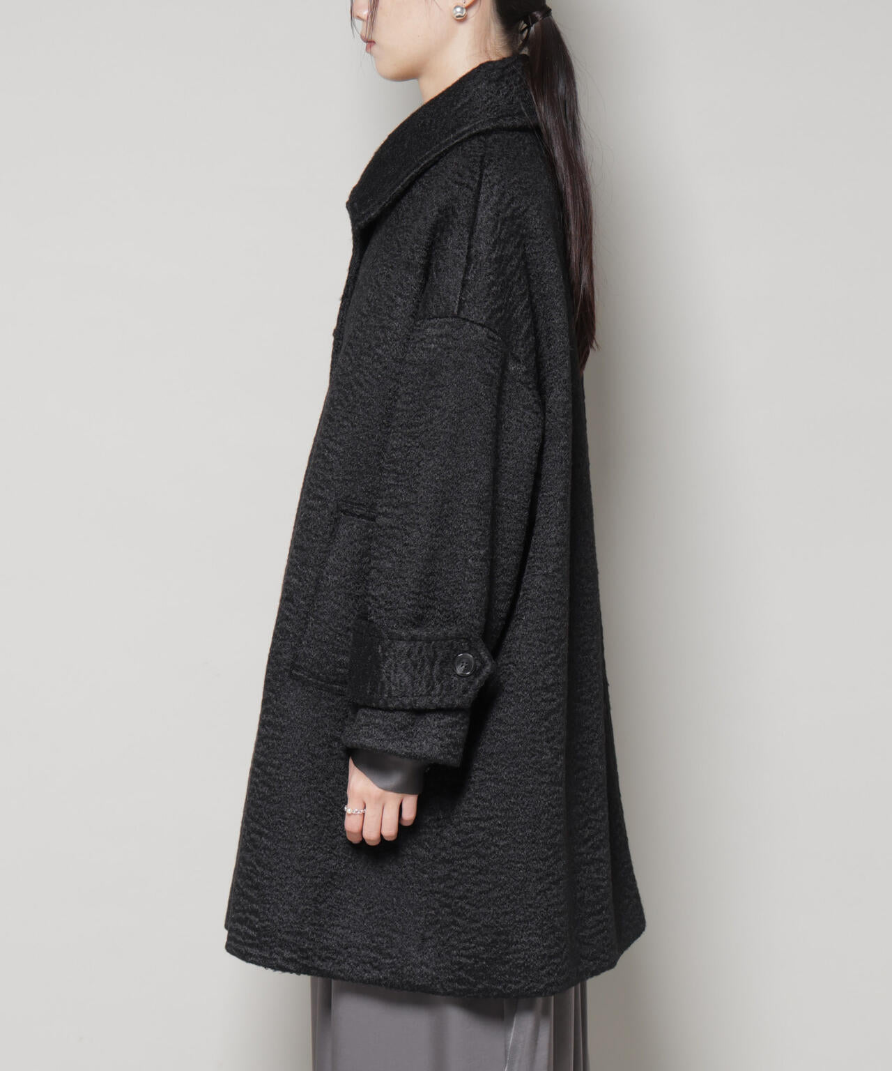 ブークレスタンドカラーミドルコート 6735211309