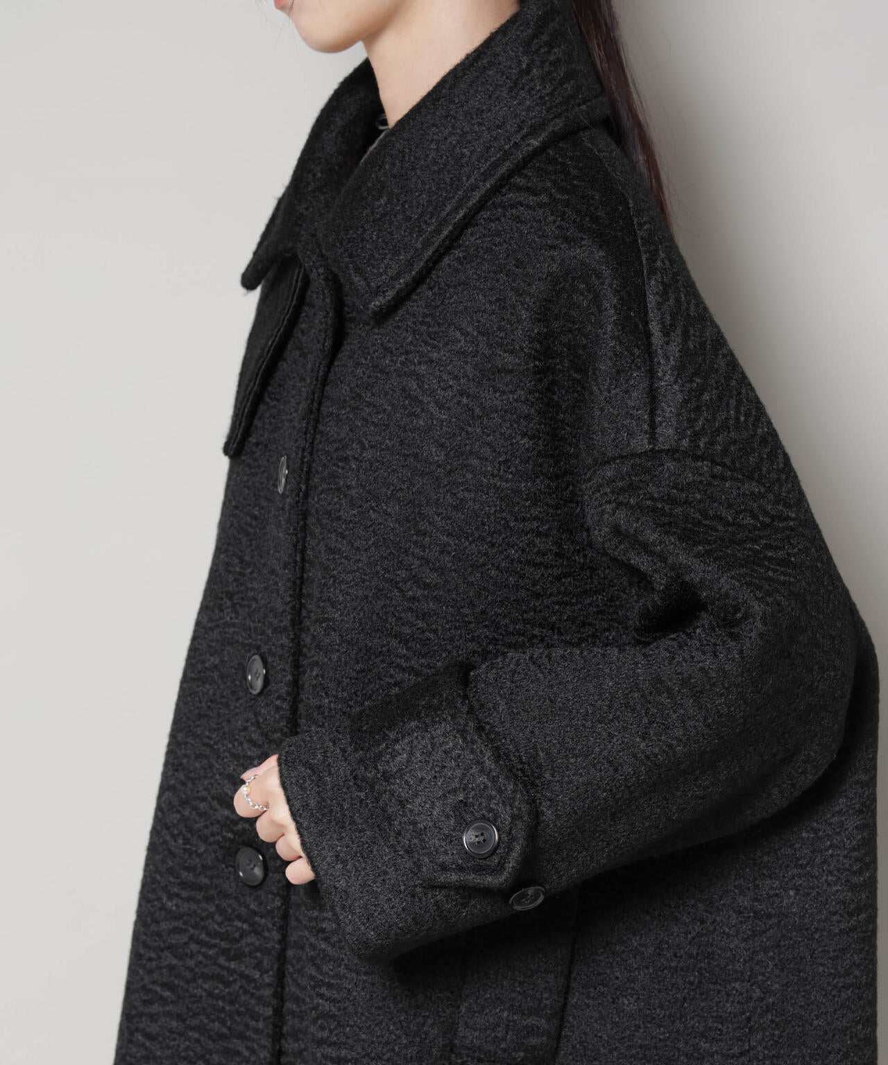 ブークレスタンドカラーミドルコート 6735211309