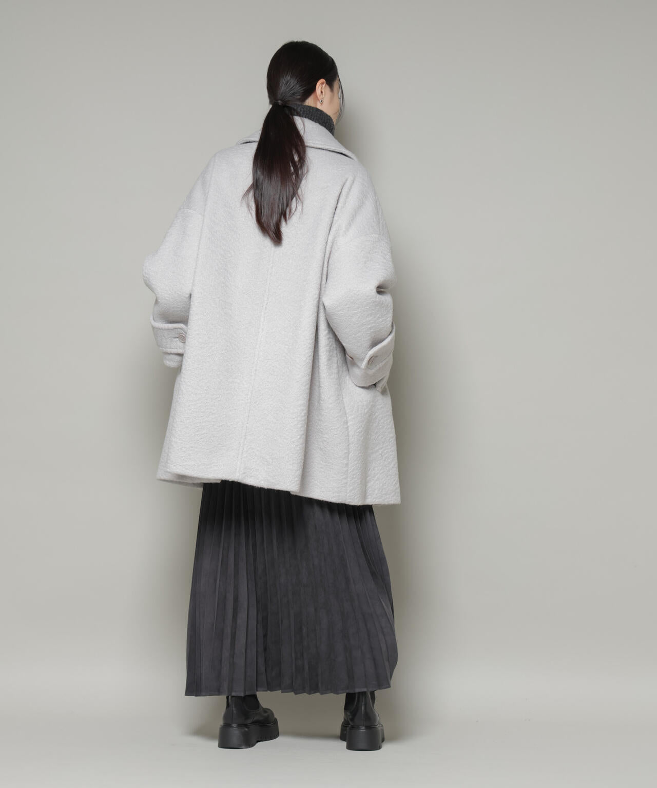 ブークレスタンドカラーミドルコート 6735211309