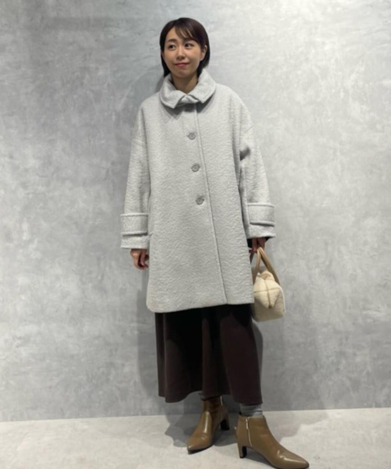 ブークレスタンドカラーミドルコート 6735211309