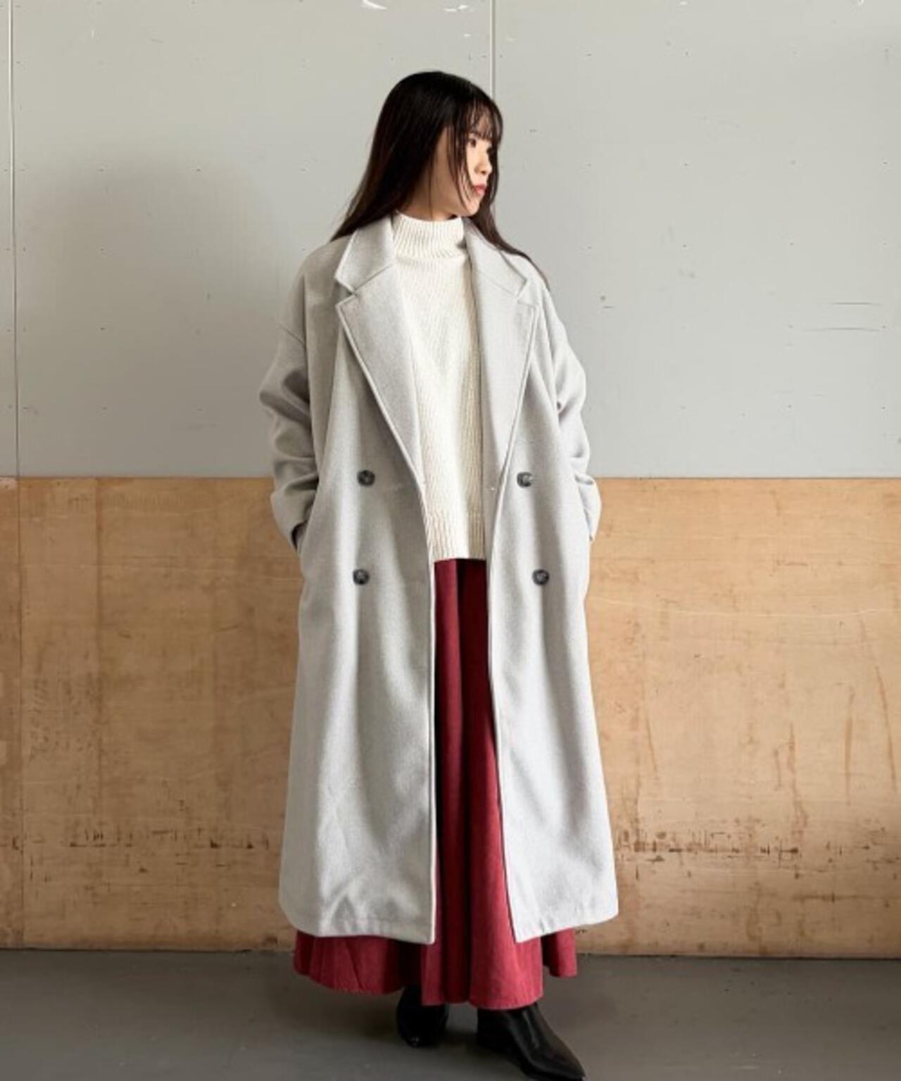 メルトンジャージーチェスターロングコート 6735211311