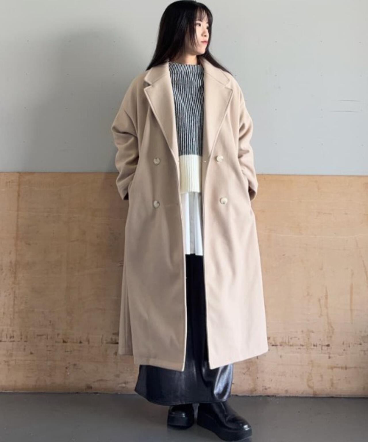 メルトンジャージーチェスターロングコート 6735211311