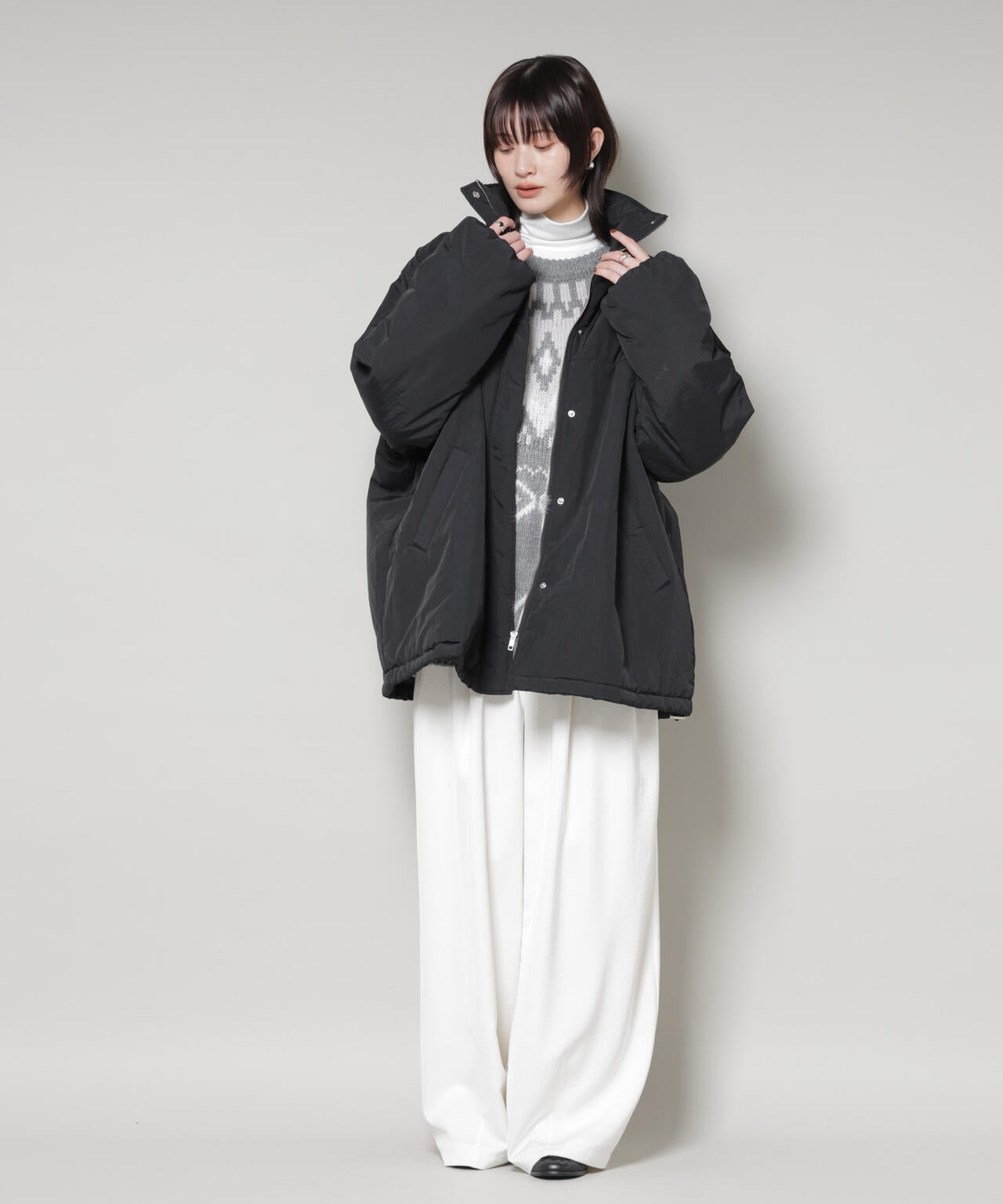 撥水加工 中綿スタンドオーバージップブルゾン 6735212300