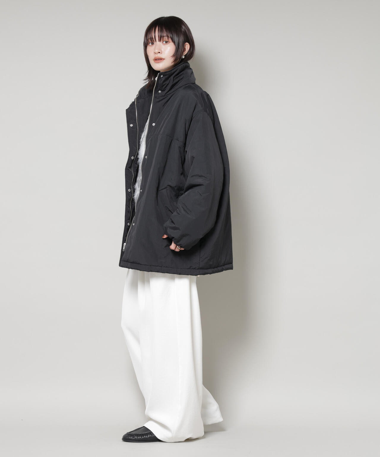 撥水加工 中綿スタンドオーバージップブルゾン 6735212300