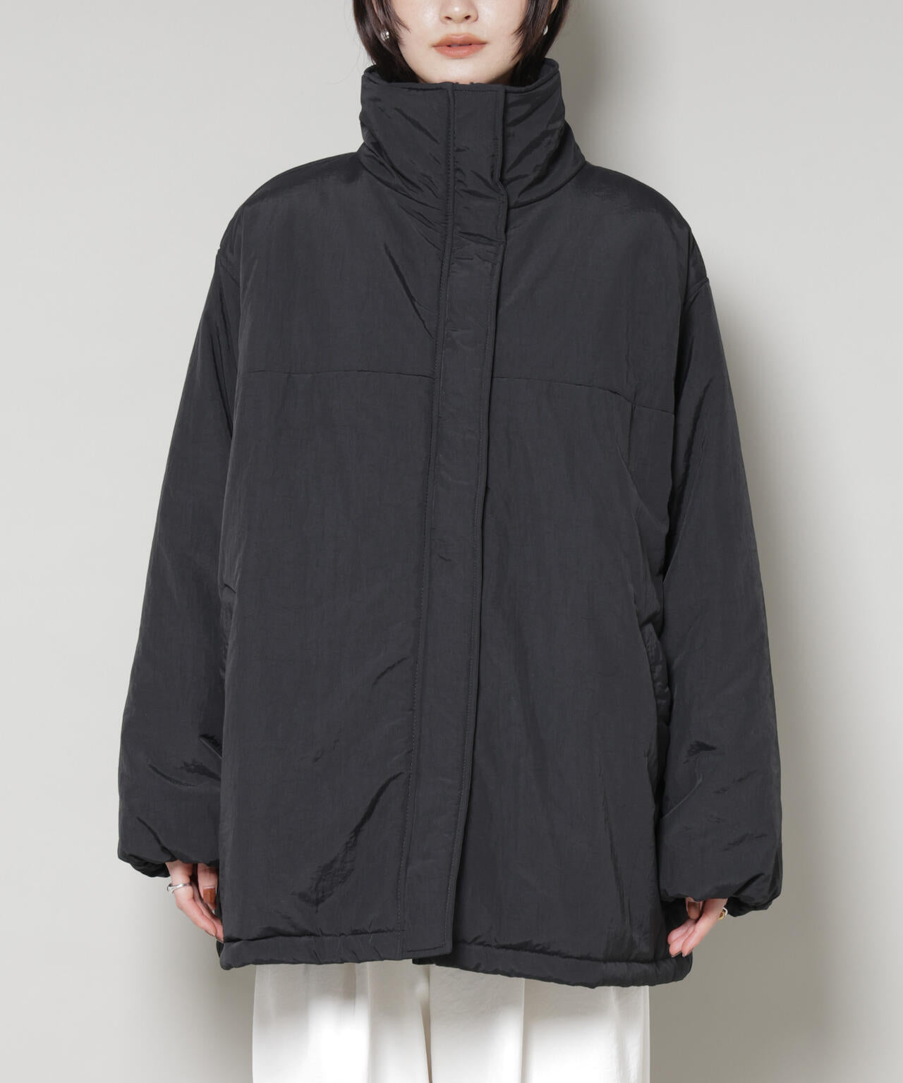 撥水加工 中綿スタンドオーバージップブルゾン 6735212300