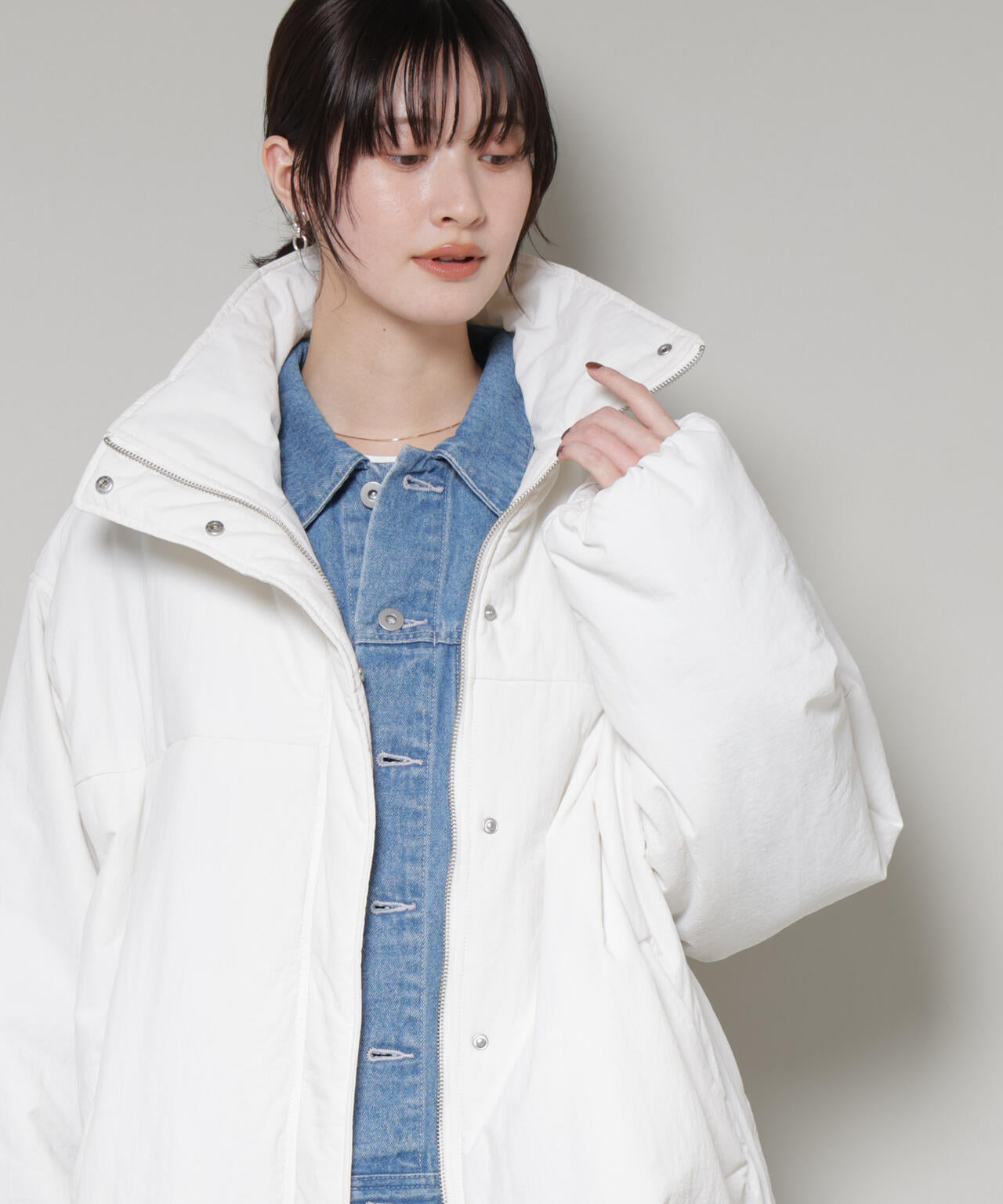 撥水加工 中綿スタンドオーバージップブルゾン 6735212300