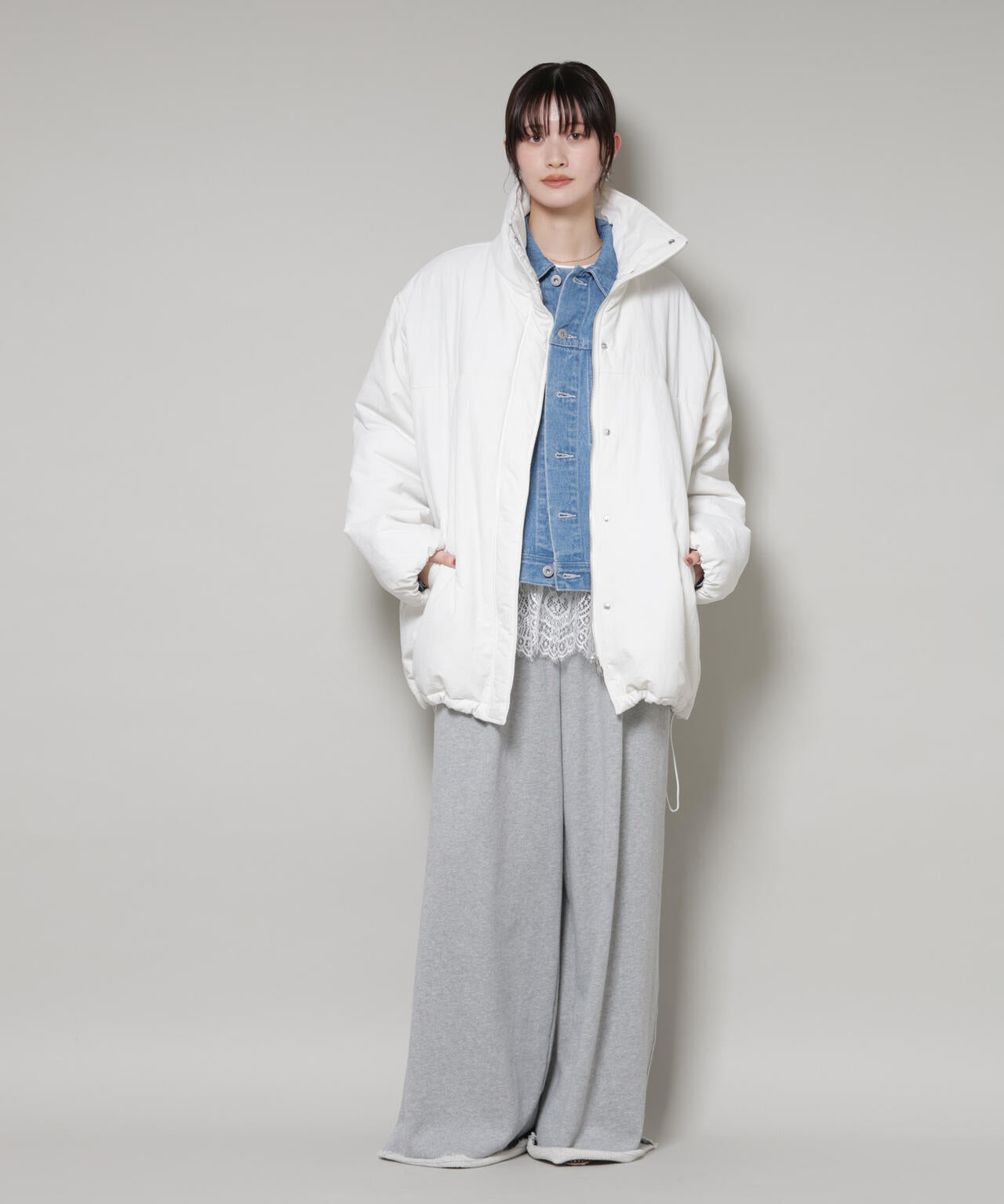 撥水加工 中綿スタンドオーバージップブルゾン 6735212300