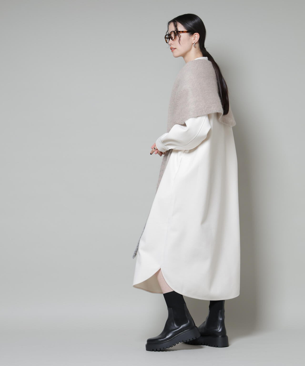 ソフトメルトンジャージーハーフジップワンピース 6735219327