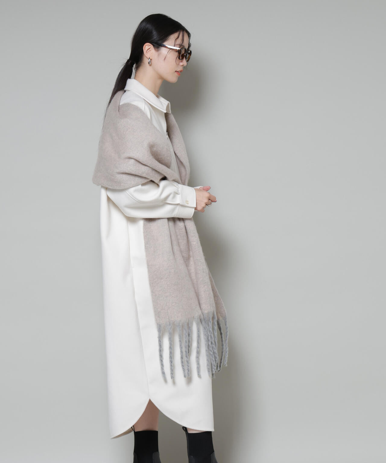 ソフトメルトンジャージーハーフジップワンピース 6735219327