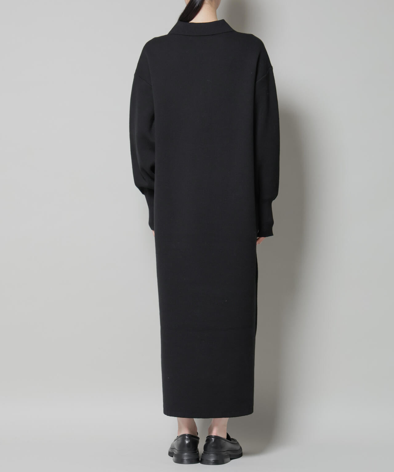 スウェットライク衿付きスキッパーニットワンピース 6735219328