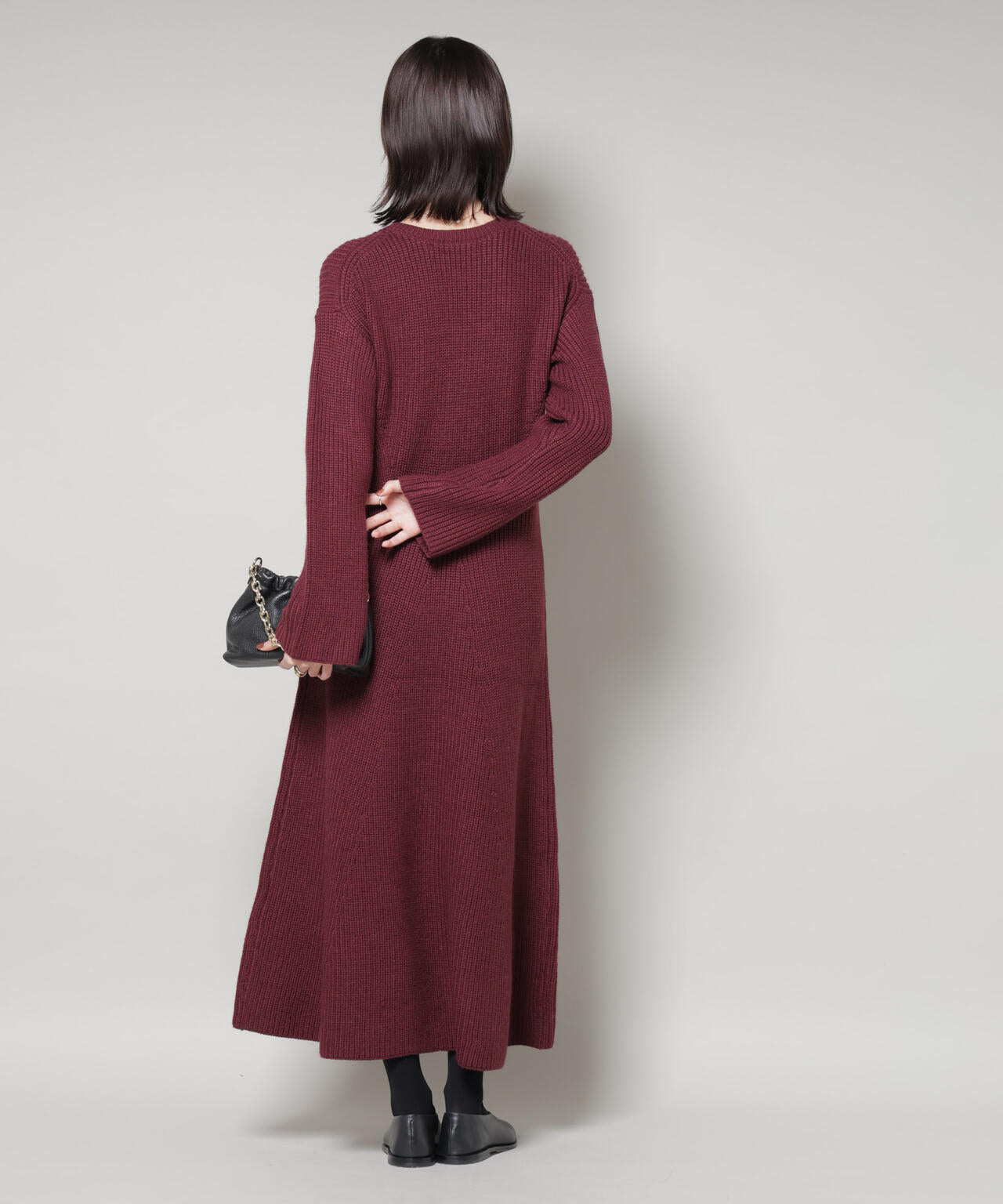 片畦フレアニットワンピース 6735219332