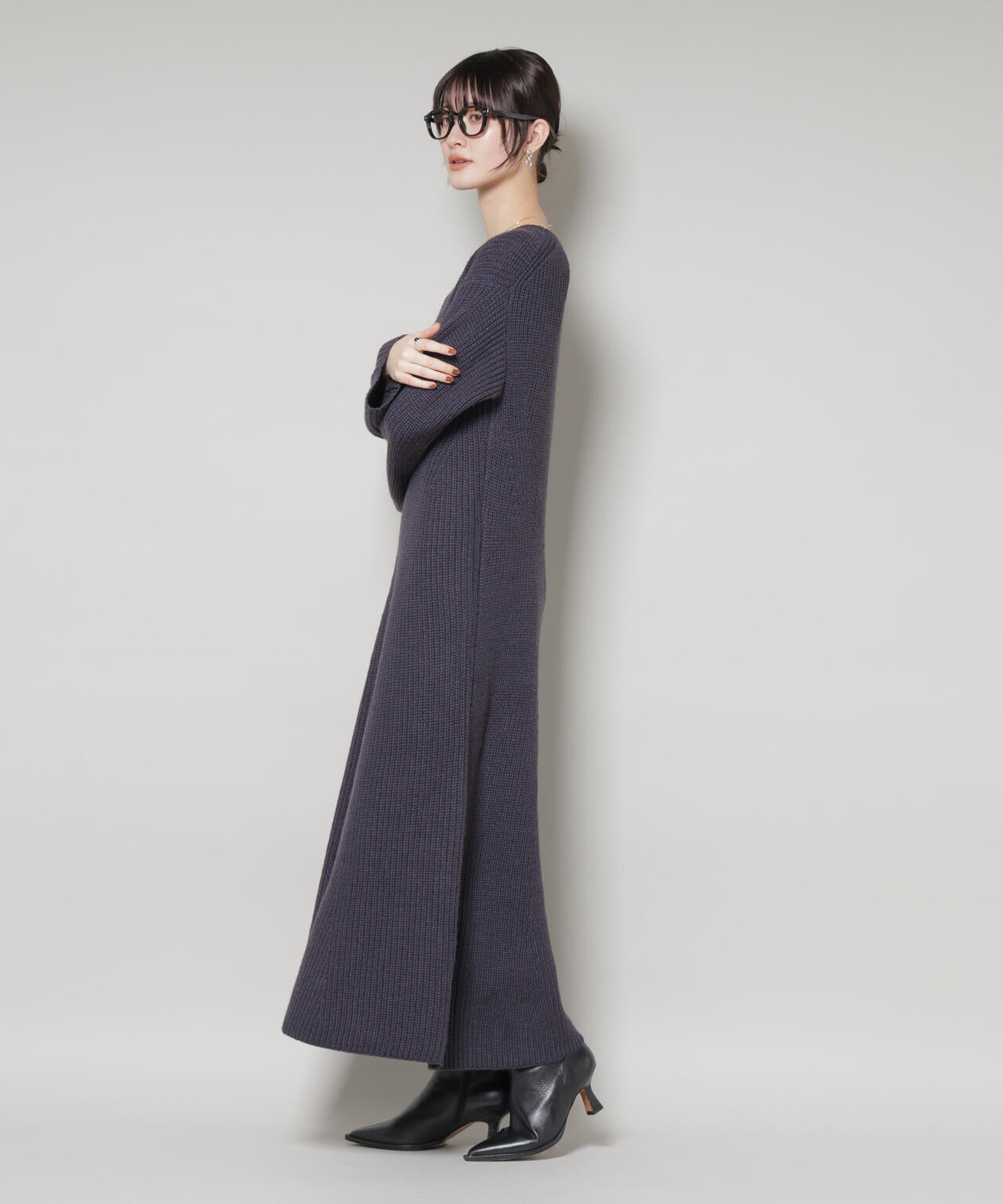 片畦フレアニットワンピース 6735219332