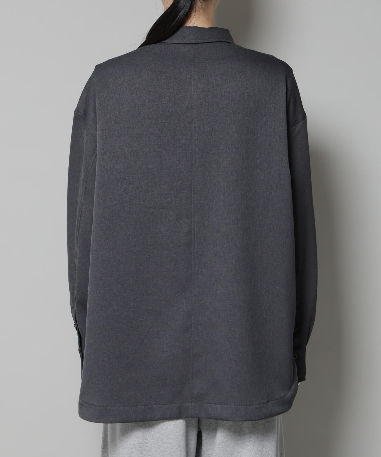 ウールライクポリエステルワイドシルエットシャツ(セットアップ可) 6735220313