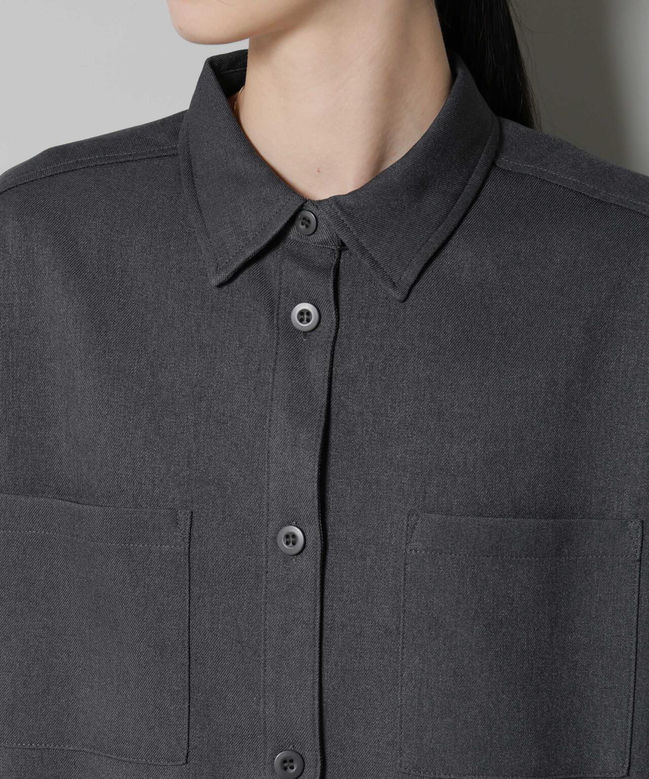 ウールライクポリエステルワイドシルエットシャツ(セットアップ可) 6735220313