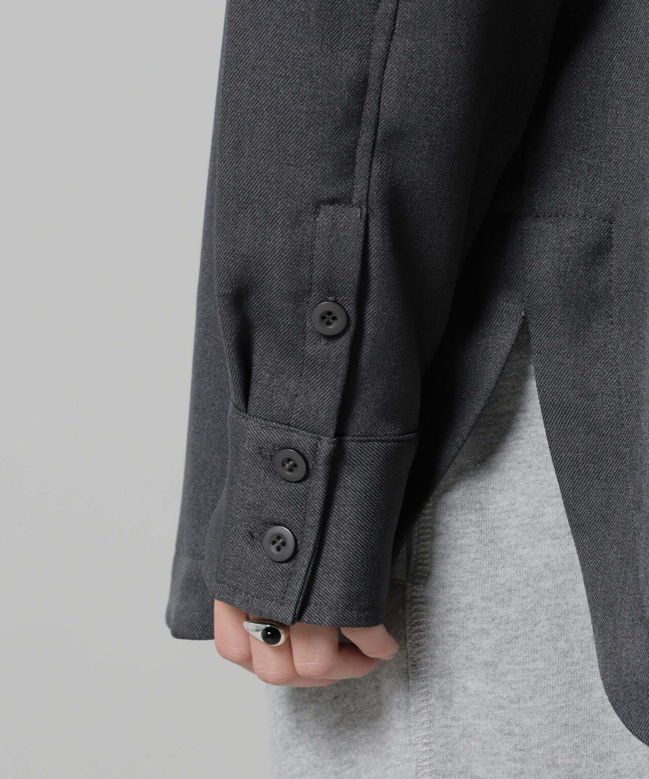 ウールライクポリエステルワイドシルエットシャツ(セットアップ可) 6735220313