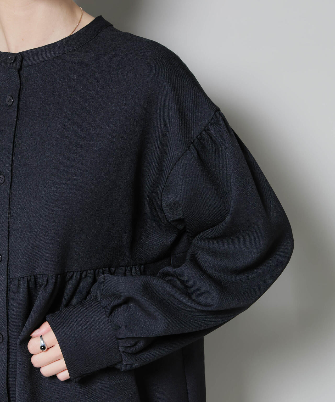 ウールライクポリエステル前後2way切り替えペプラムブラウス(セットアップ可) 6735220314