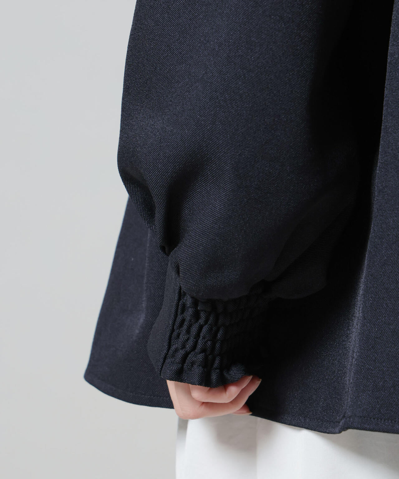 ウールライクポリエステル前後2way切り替えペプラムブラウス(セットアップ可) 6735220314