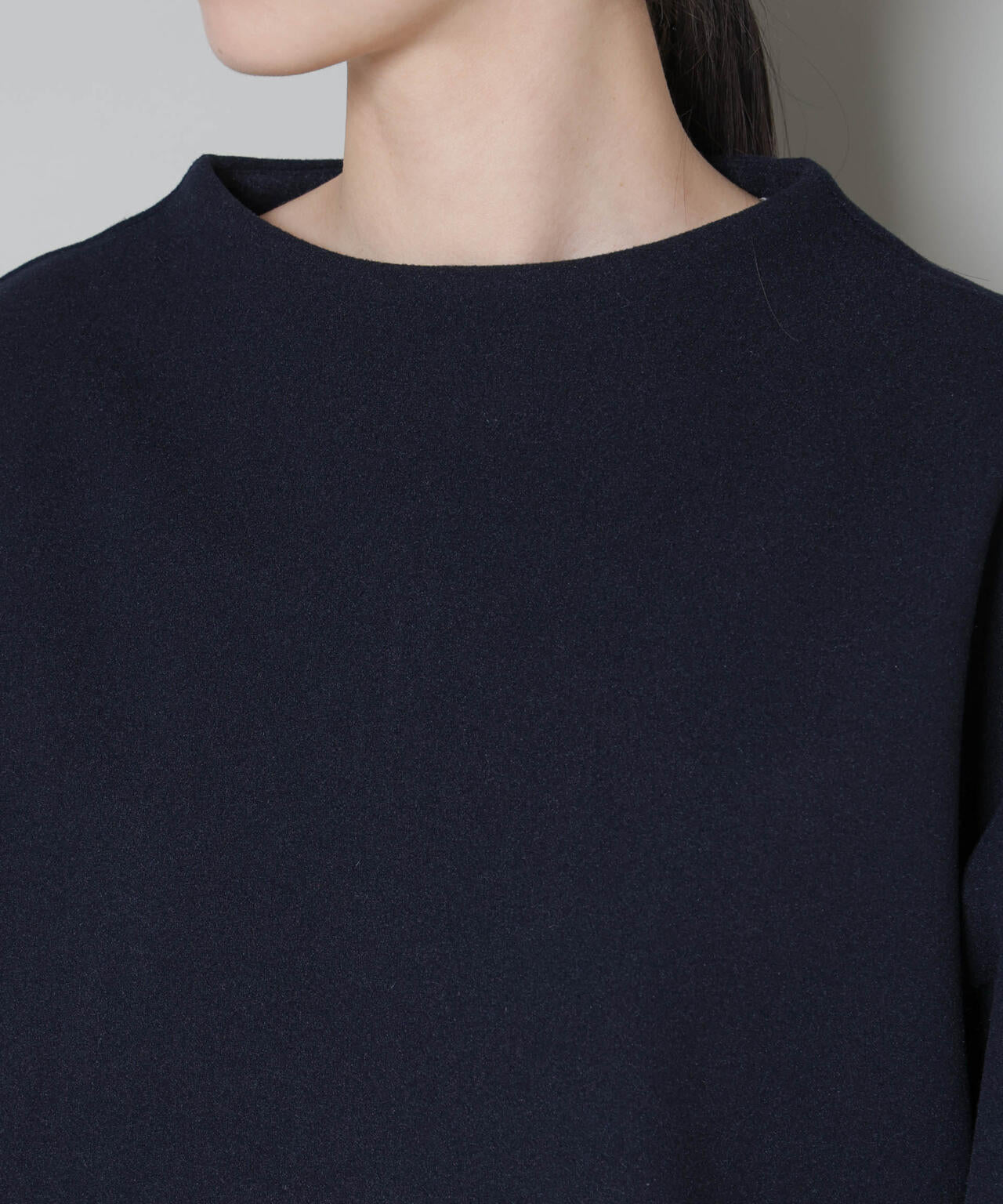 ソフトメルトンジャージータックスリーブモックネックトップス(セットアップ可) 6735220315