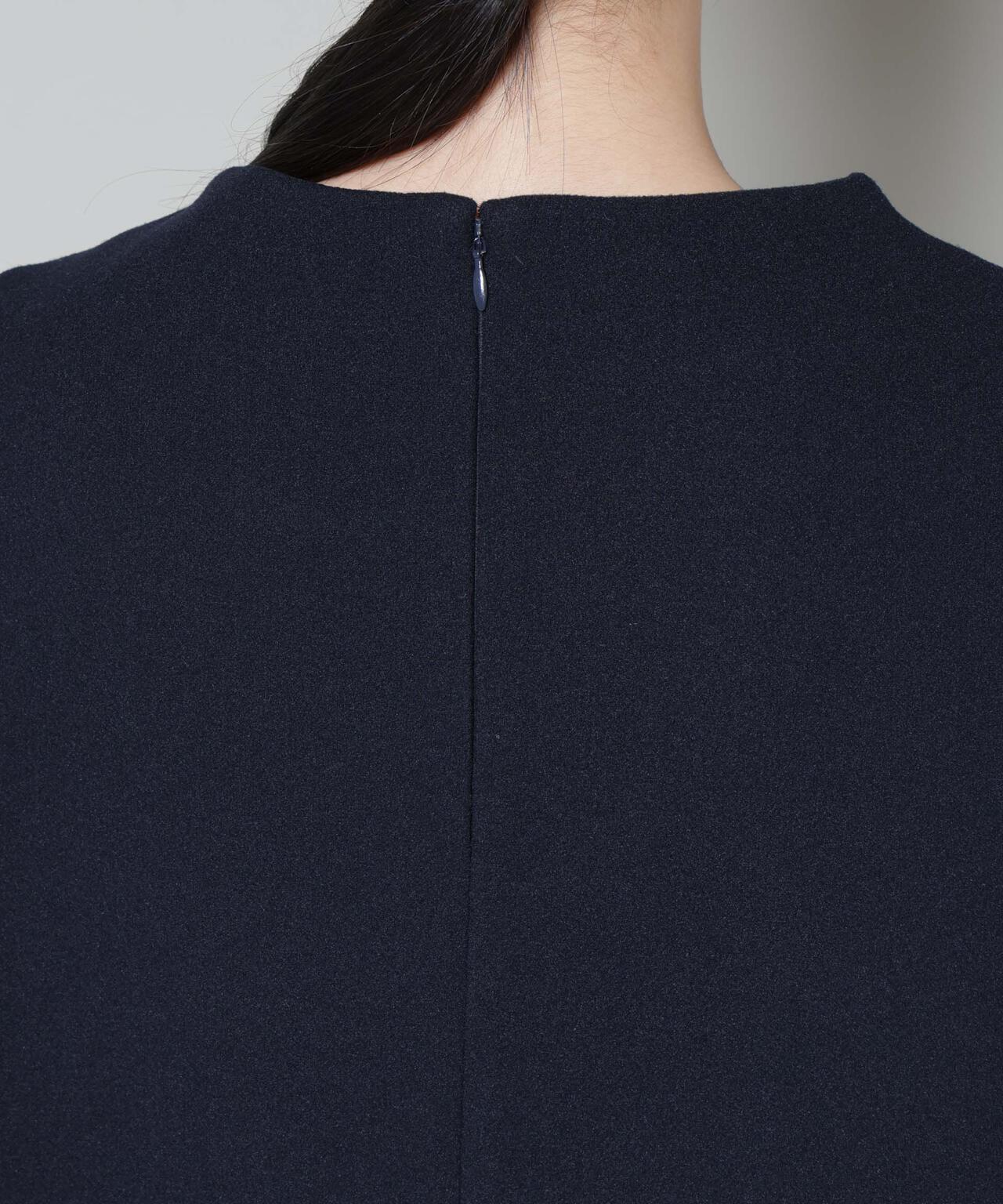 ソフトメルトンジャージータックスリーブモックネックトップス(セットアップ可) 6735220315