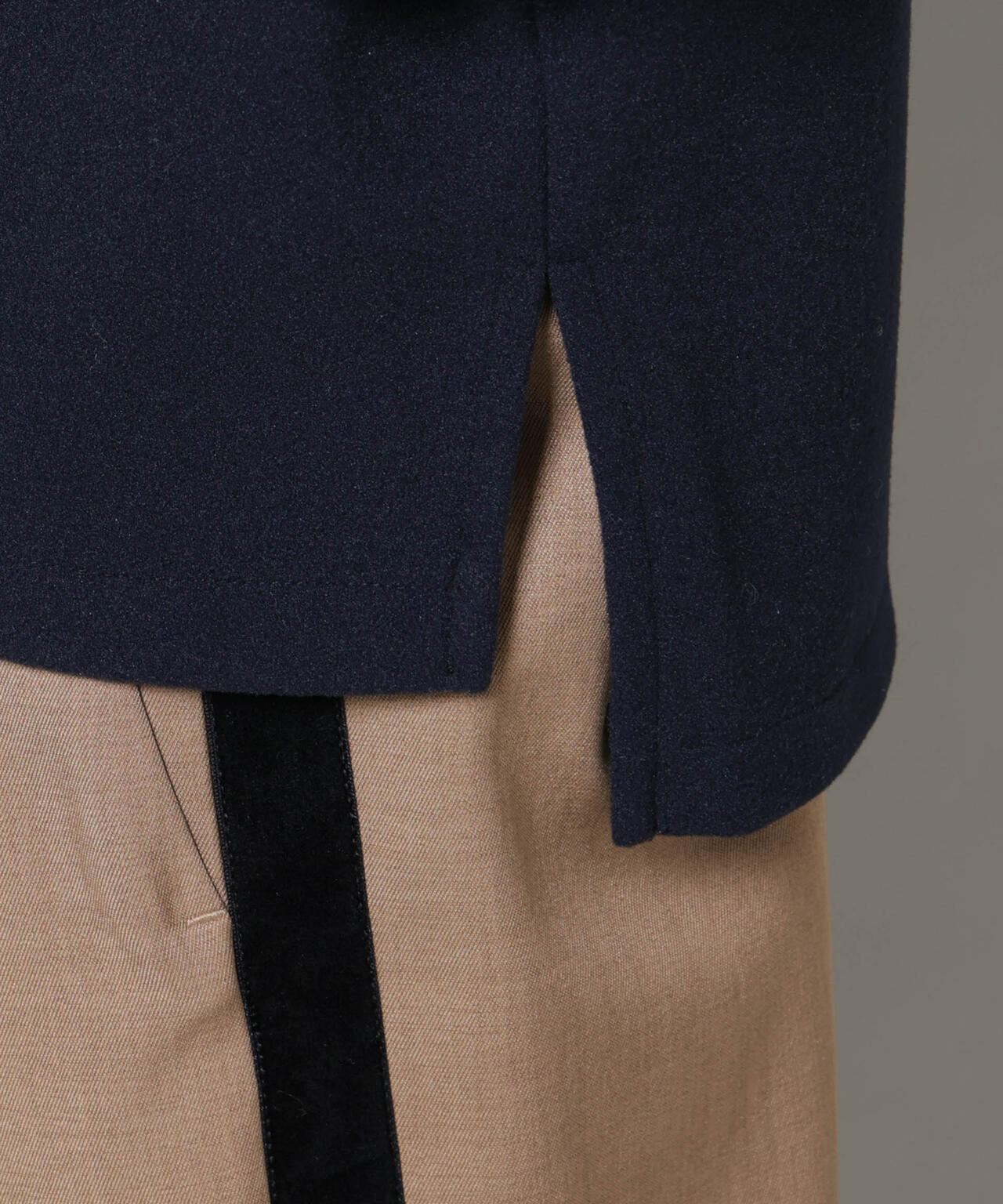 ソフトメルトンジャージータックスリーブモックネックトップス(セットアップ可) 6735220315