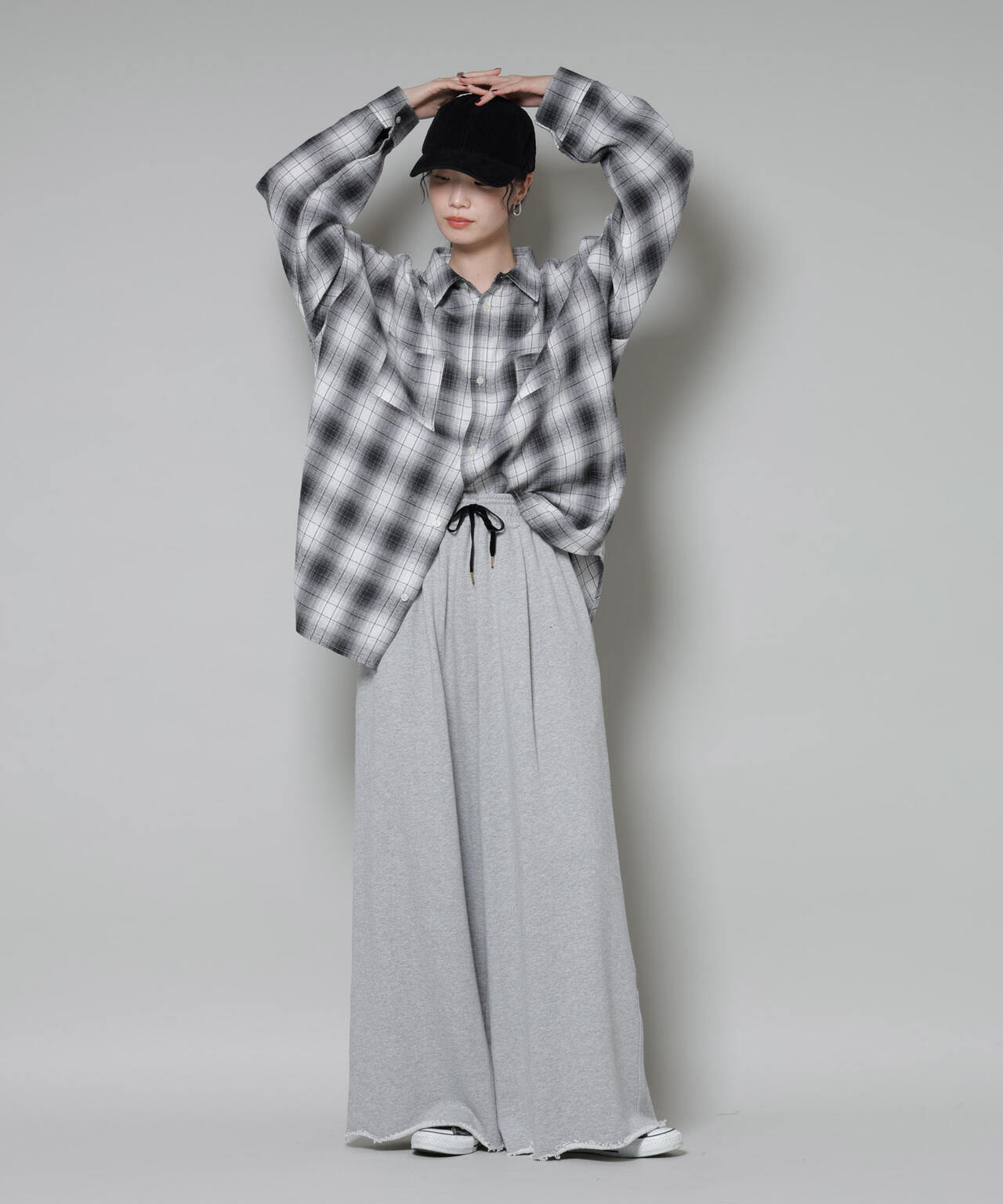 オーバーサイズチェックシャツ 6735220316