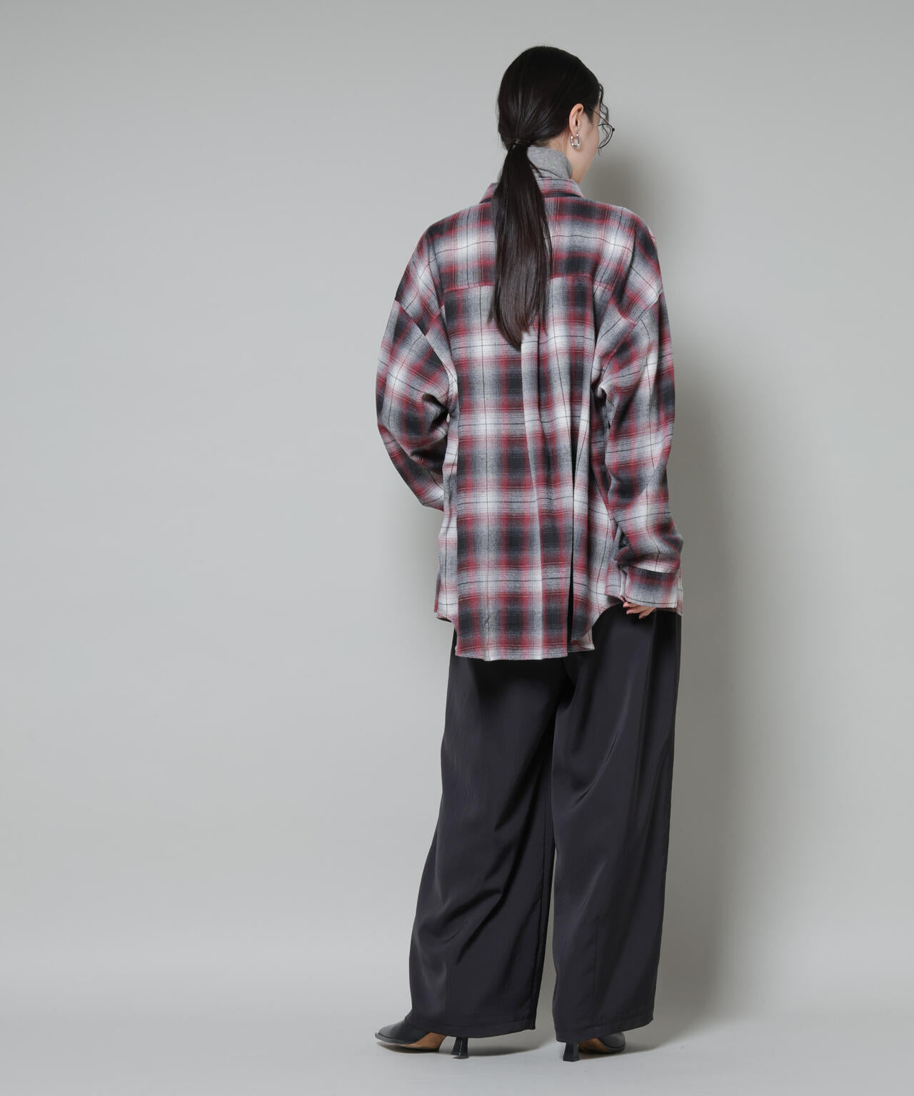 オーバーサイズチェックシャツ 6735220316