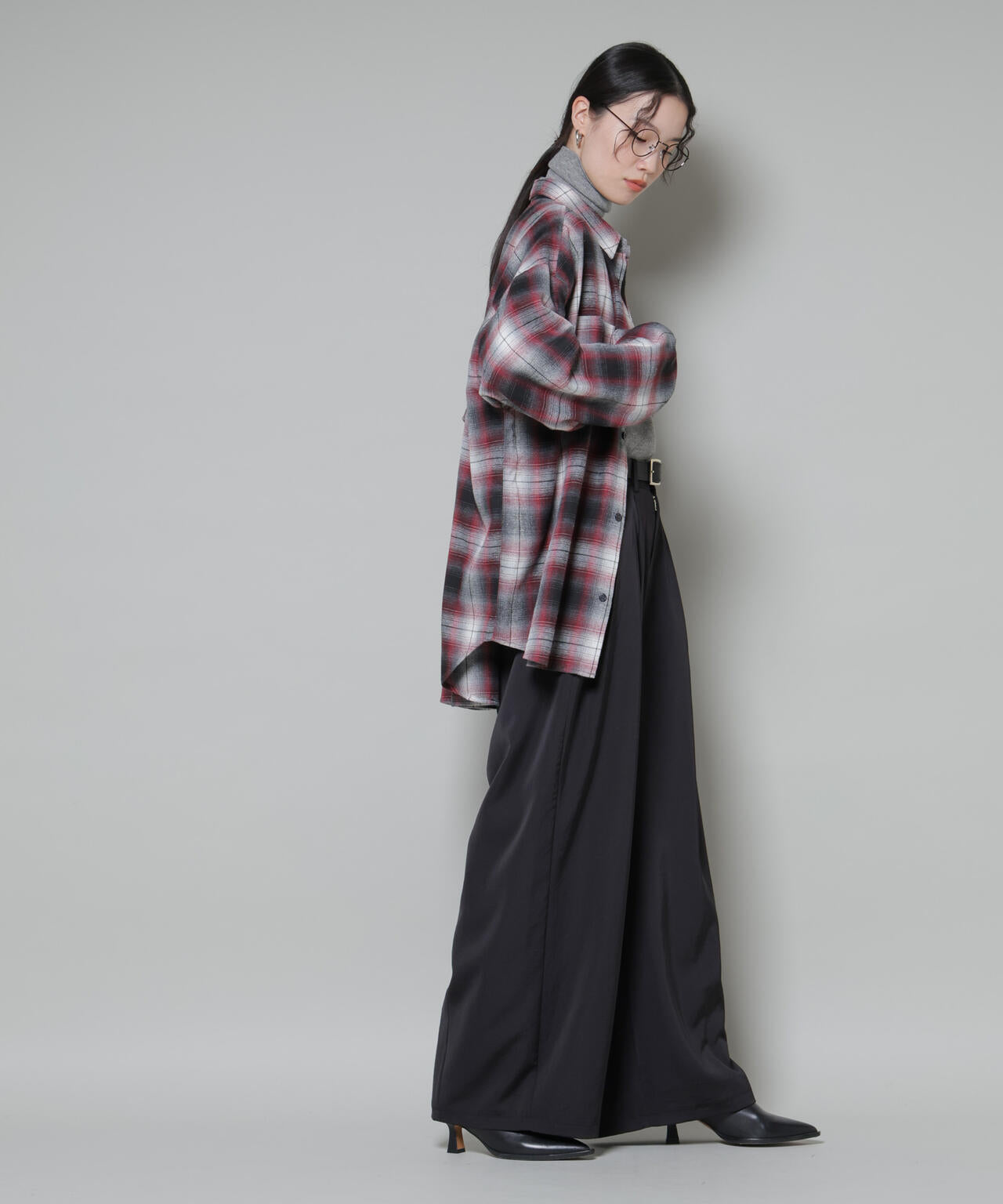 オーバーサイズチェックシャツ 6735220316