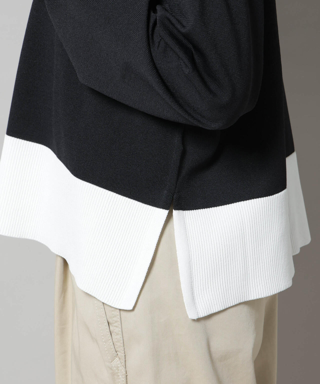 洗濯機洗可前後2way配色ニット 6735222301