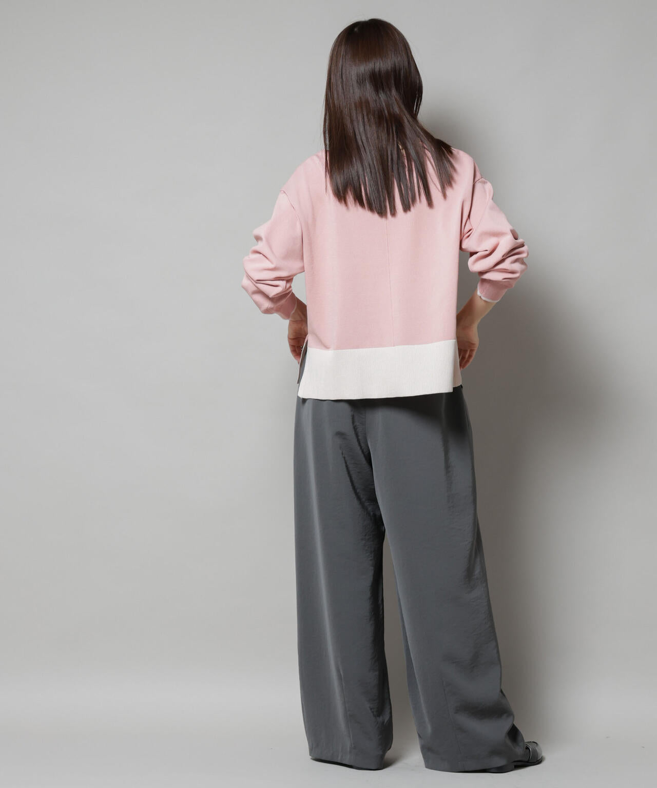 洗濯機洗可前後2way配色ニット 6735222301