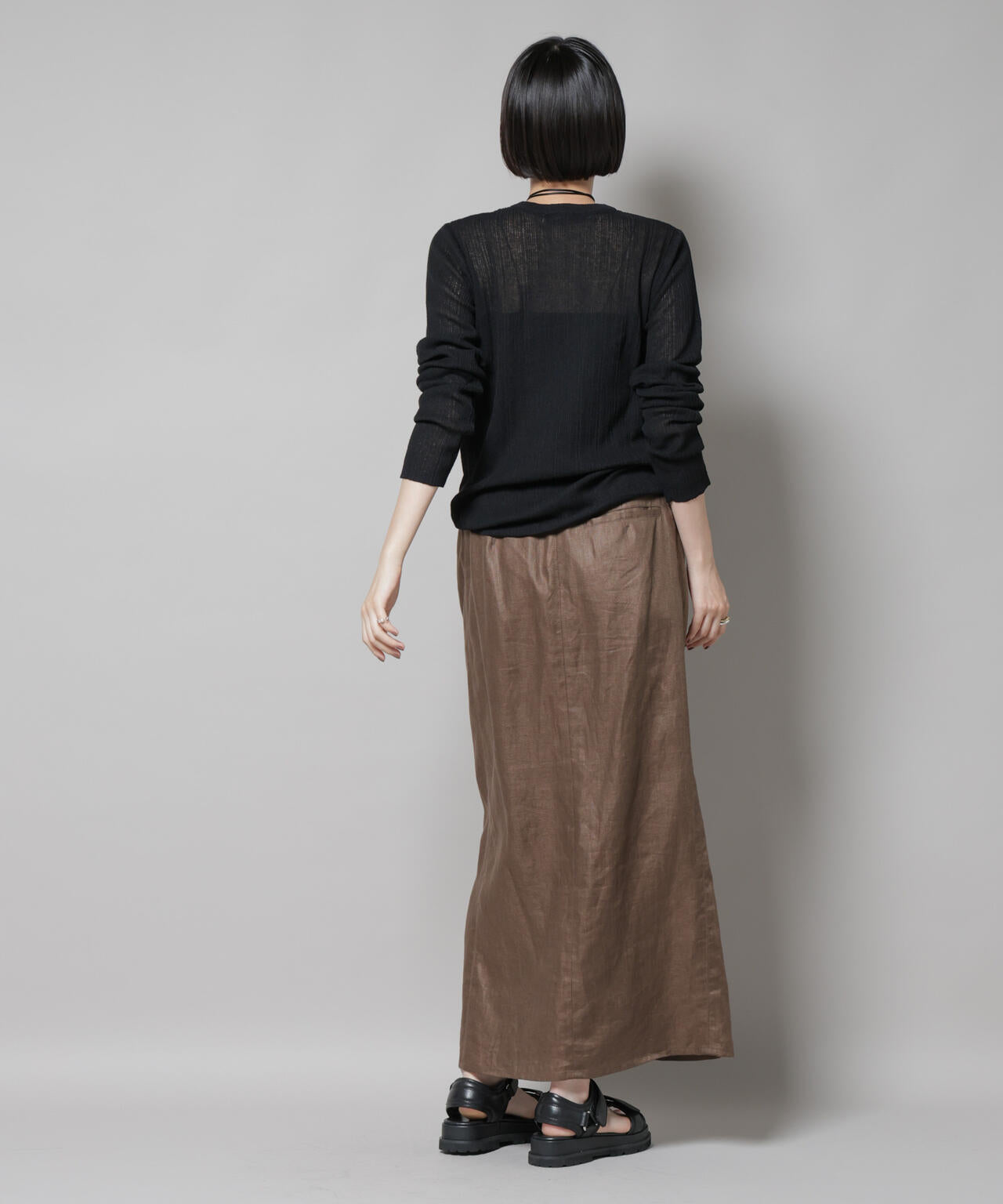 シアーランダムリブクルーネックニット 6735222318