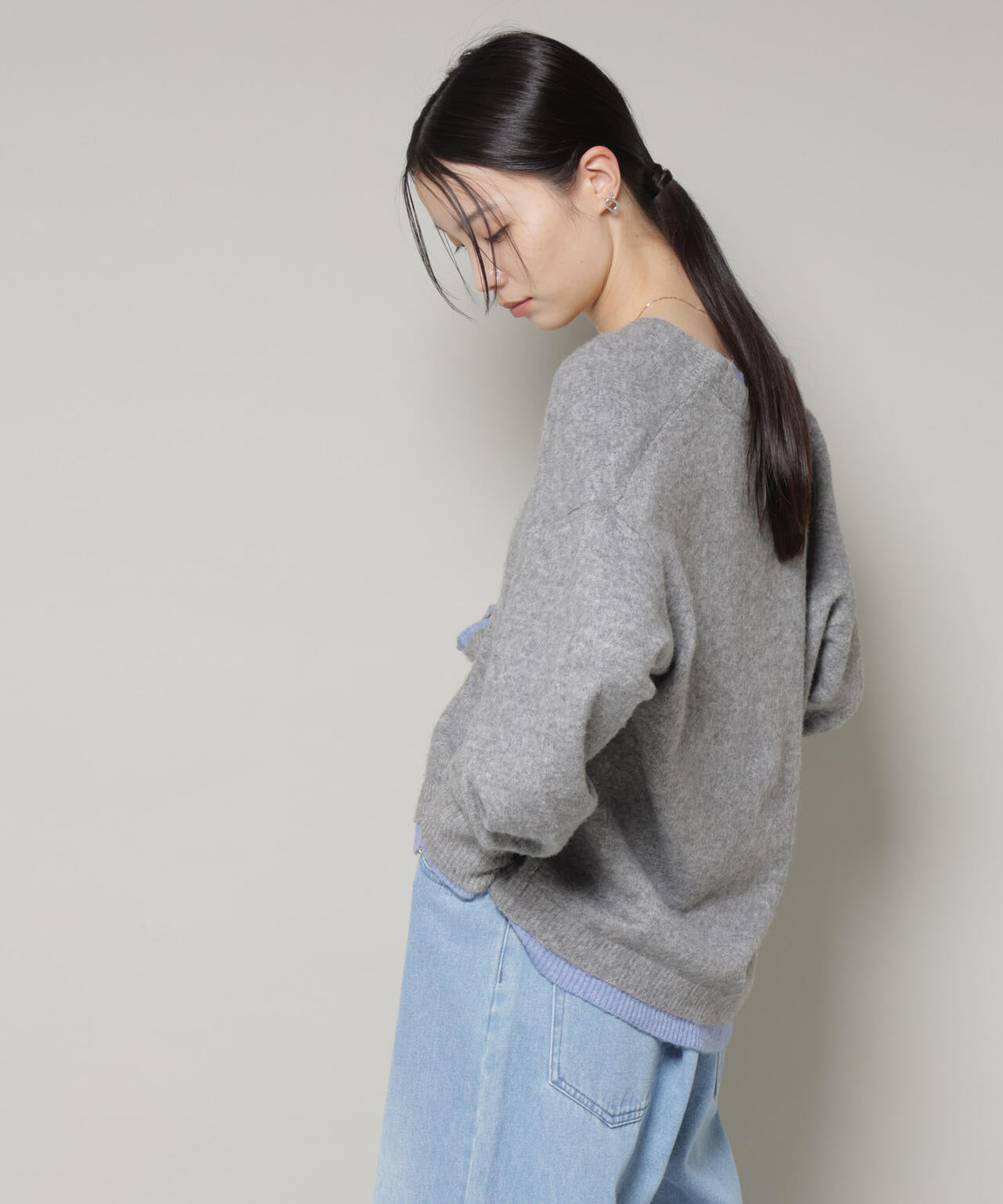 PENNEYS別注TheFOXバイカラーVネックカーディガン 6735222339