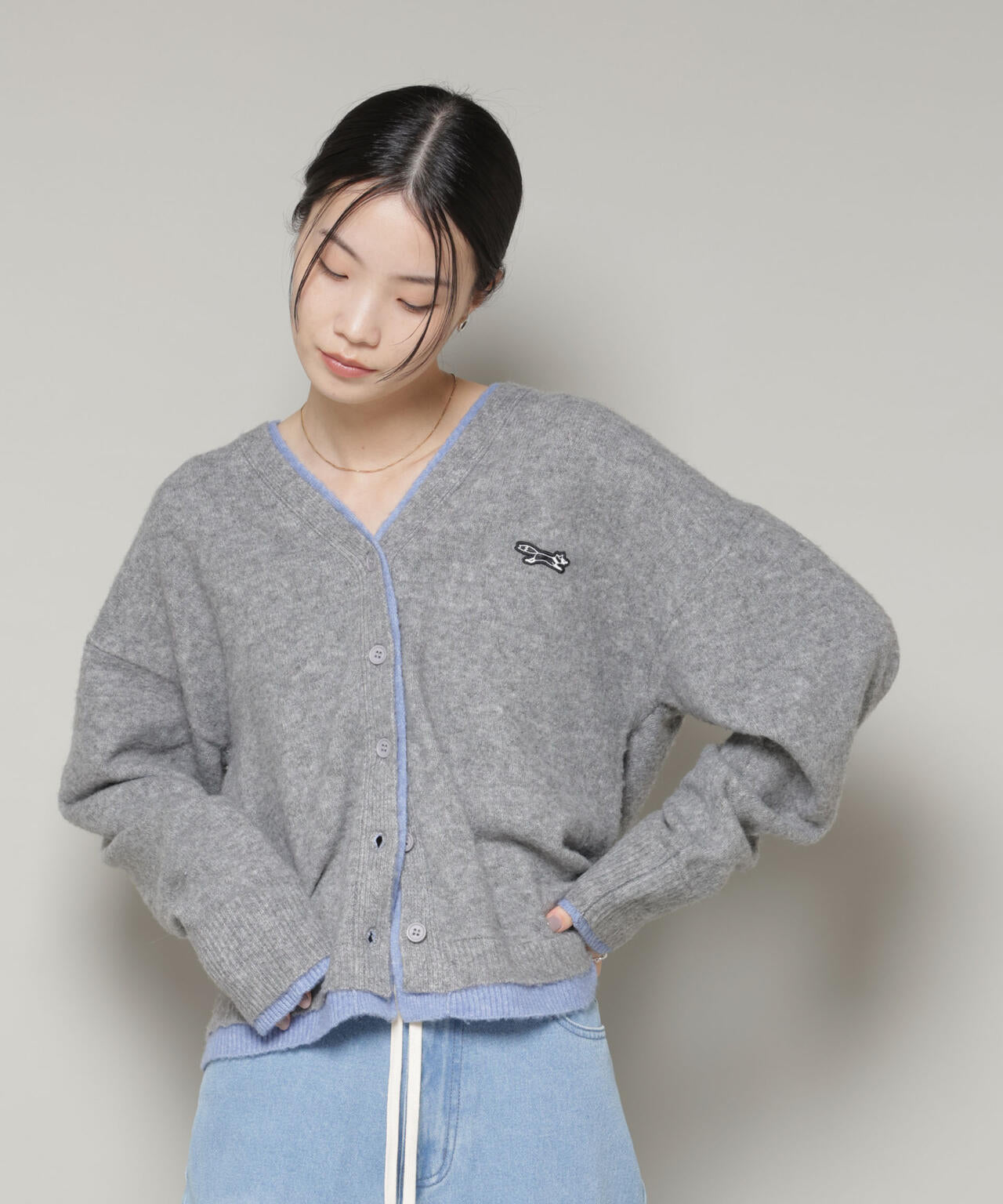 PENNEYS別注TheFOXバイカラーVネックカーディガン 6735222339