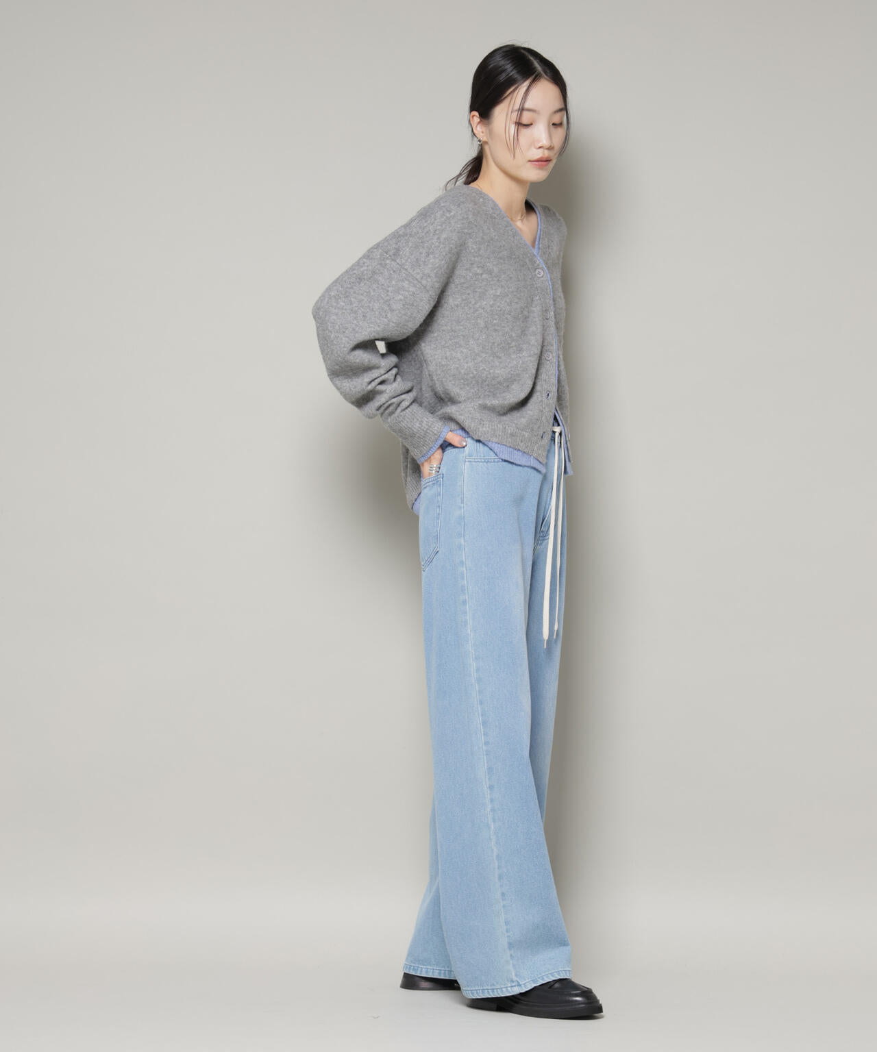 PENNEYS別注TheFOXバイカラーVネックカーディガン 6735222339