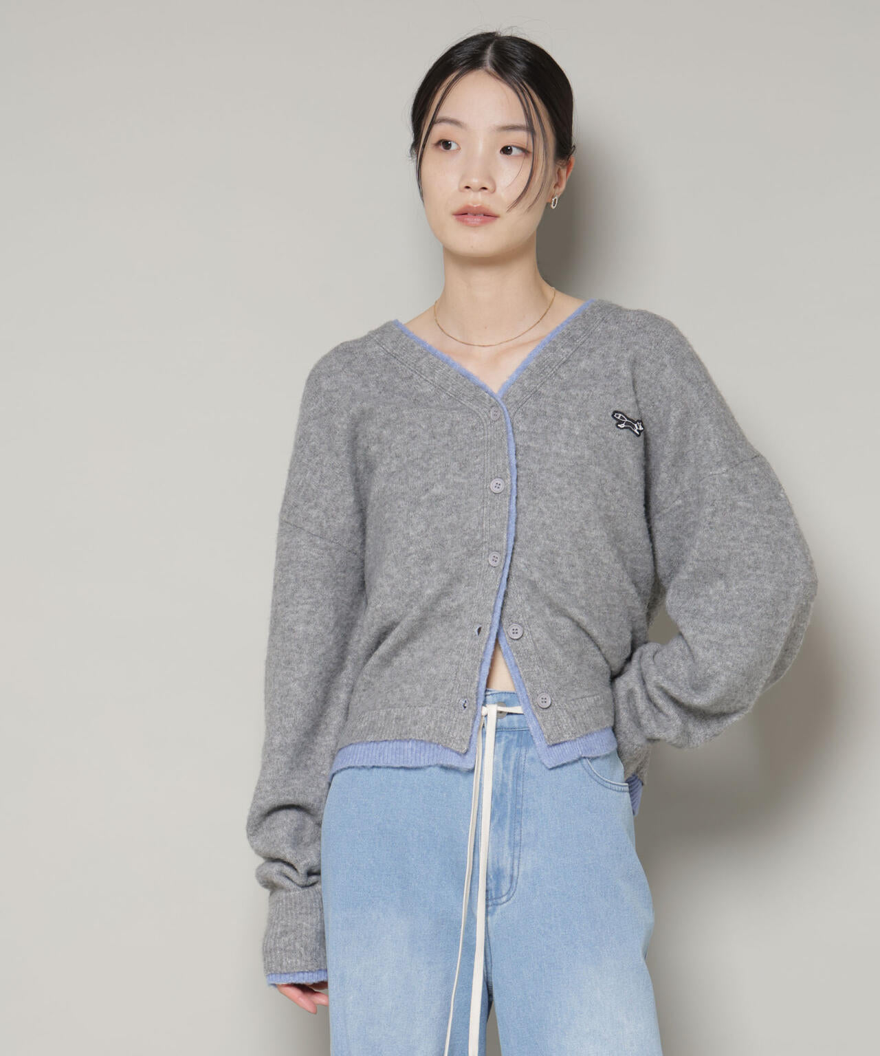 PENNEYS別注TheFOXバイカラーVネックカーディガン