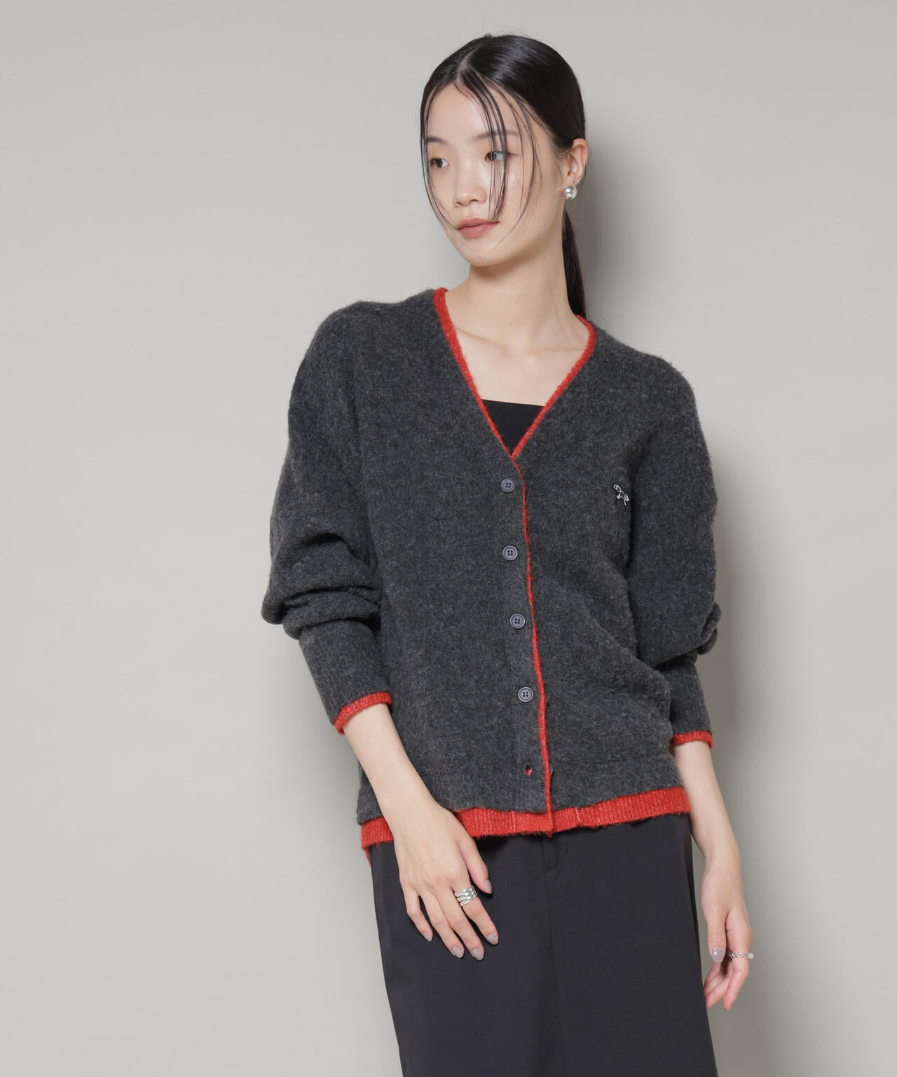 PENNEYS別注TheFOXバイカラーVネックカーディガン 6735222339