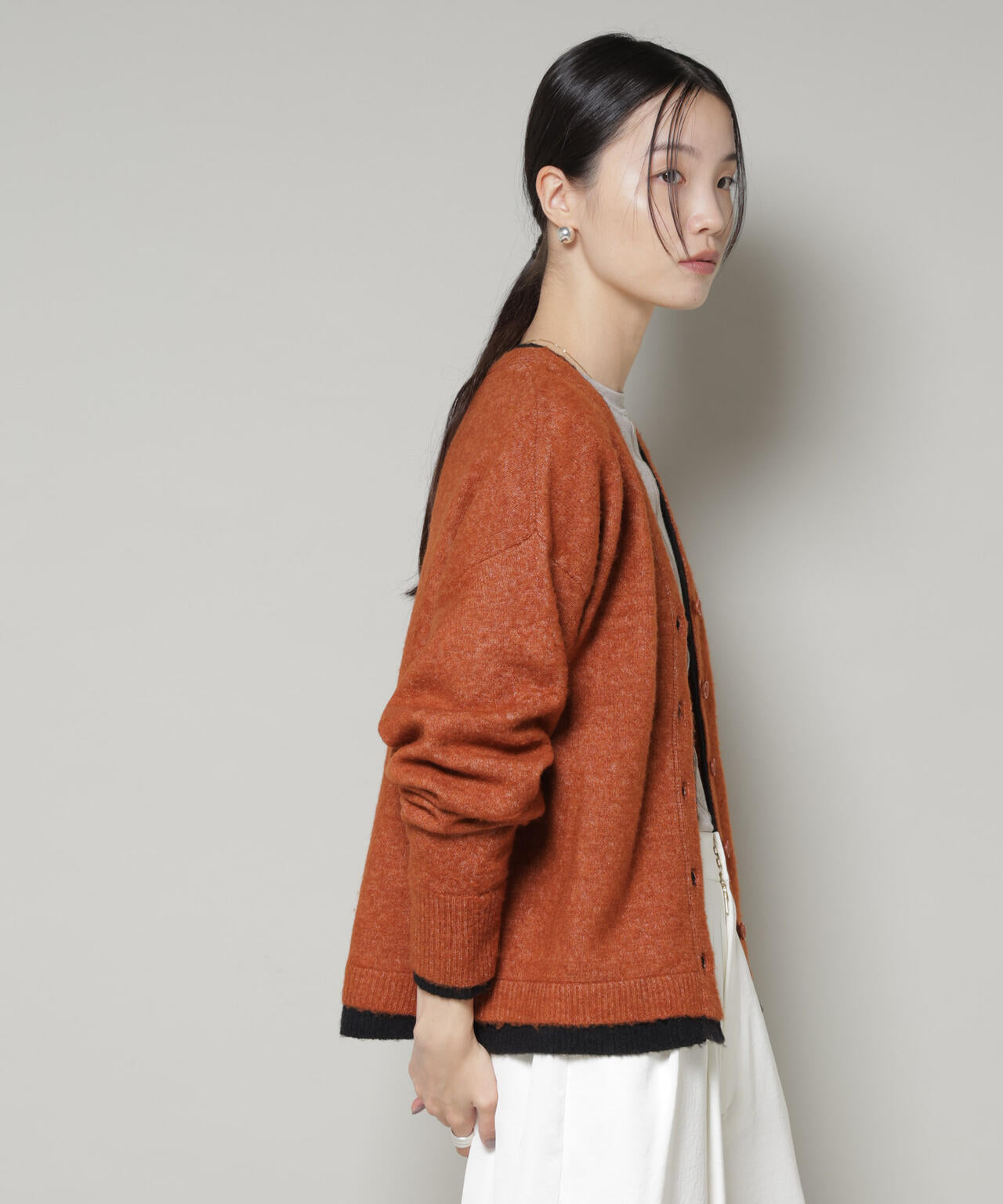 PENNEYS別注TheFOXバイカラーVネックカーディガン 6735222339