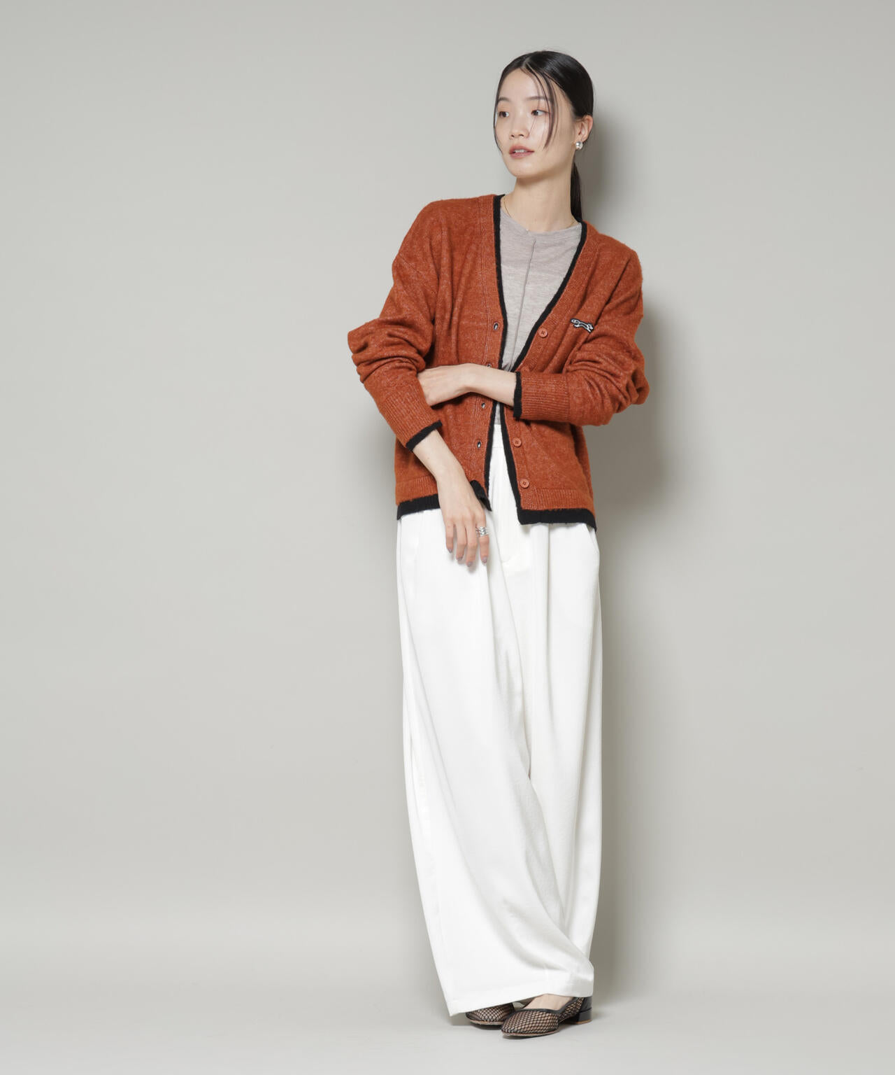 PENNEYS別注TheFOXバイカラーVネックカーディガン 6735222339