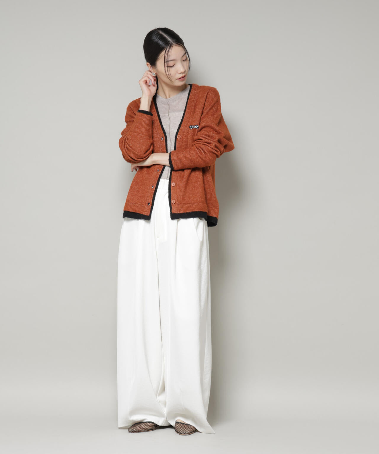 PENNEYS別注TheFOXバイカラーVネックカーディガン 6735222339