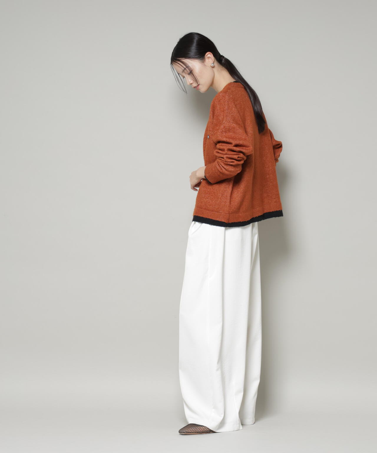 PENNEYS別注TheFOXバイカラーVネックカーディガン 6735222339