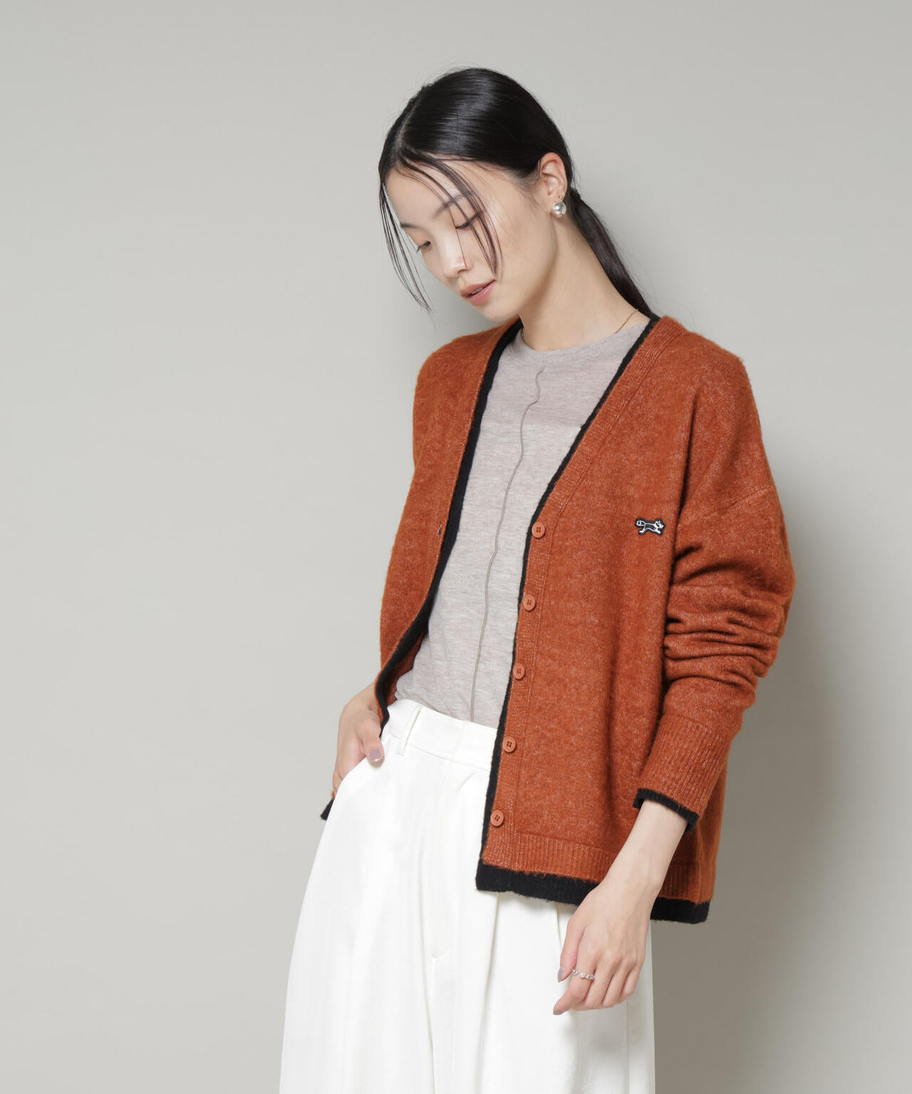 PENNEYS別注TheFOXバイカラーVネックカーディガン 6735222339