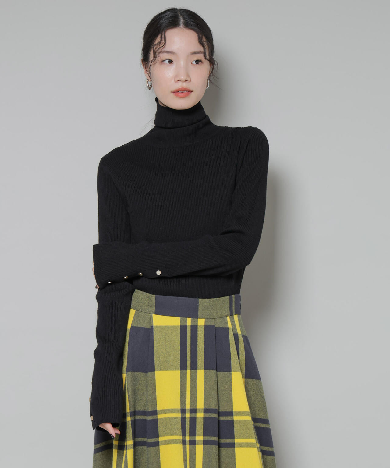 洗濯機洗可メタルボタンリブニット 6735222343