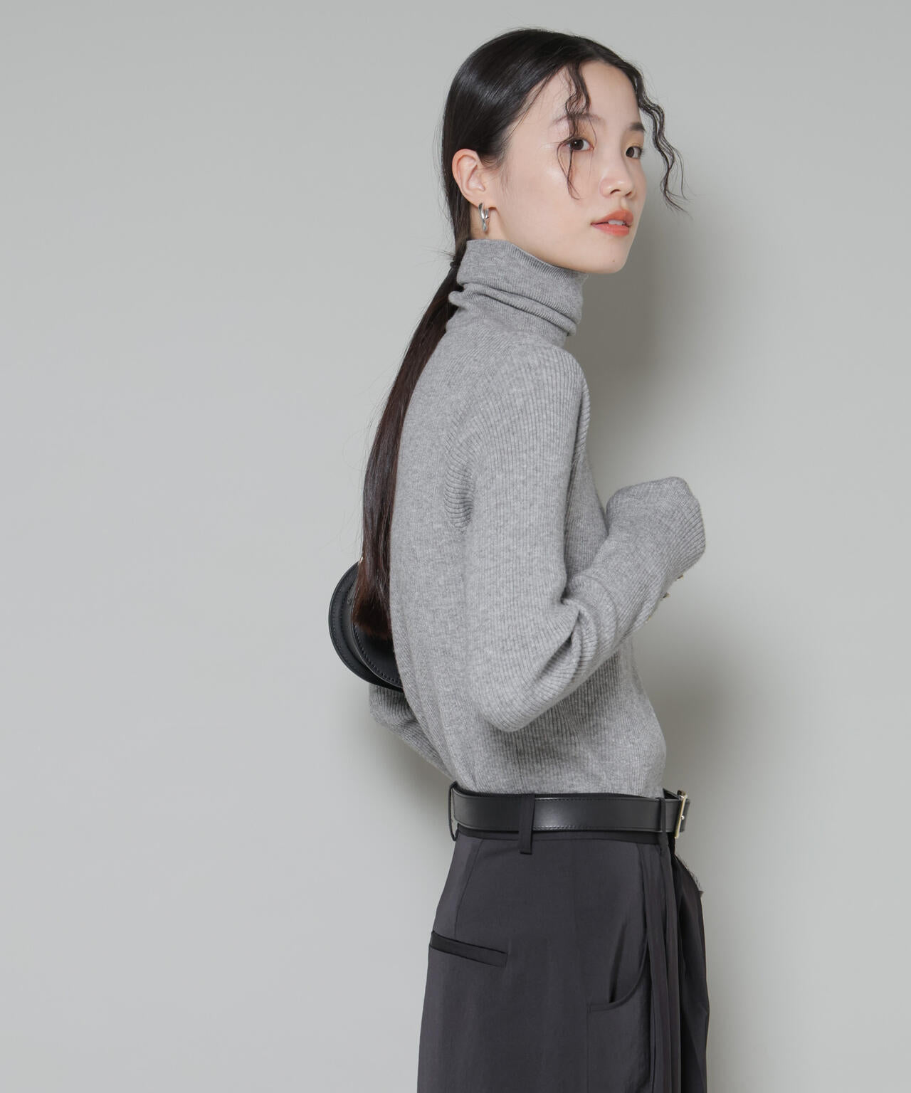 洗濯機洗可メタルボタンリブニット 6735222343