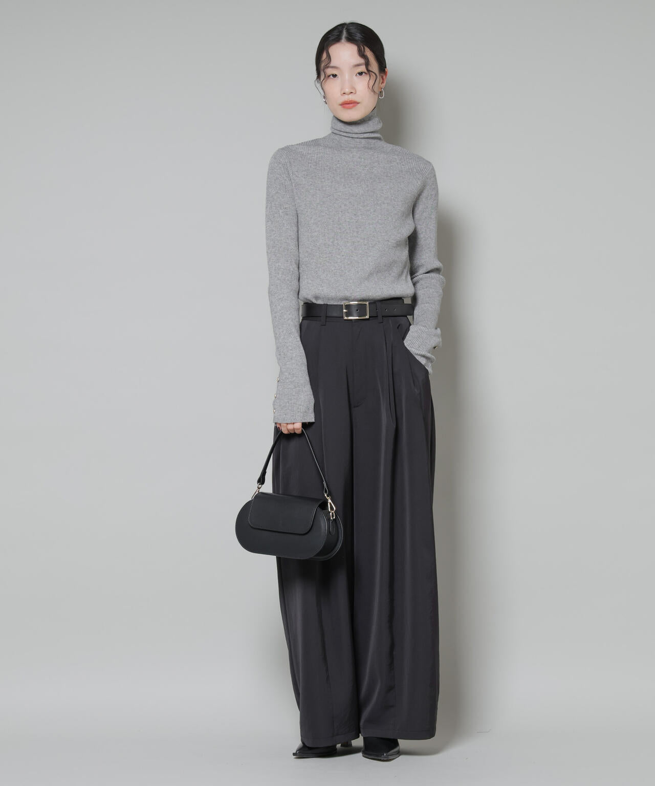 洗濯機洗可メタルボタンリブニット 6735222343