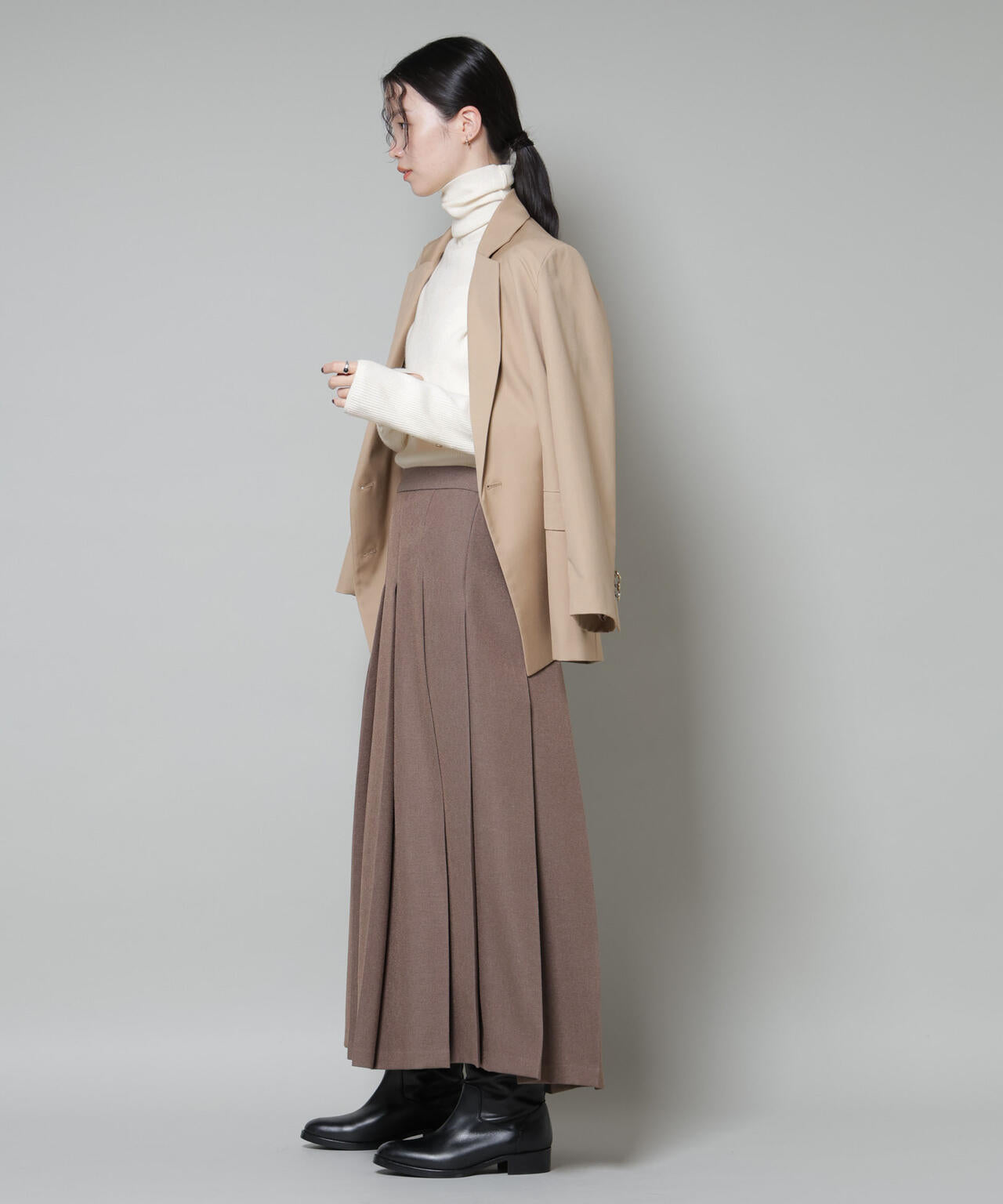 洗濯機洗可メタルボタンリブニット 6735222343