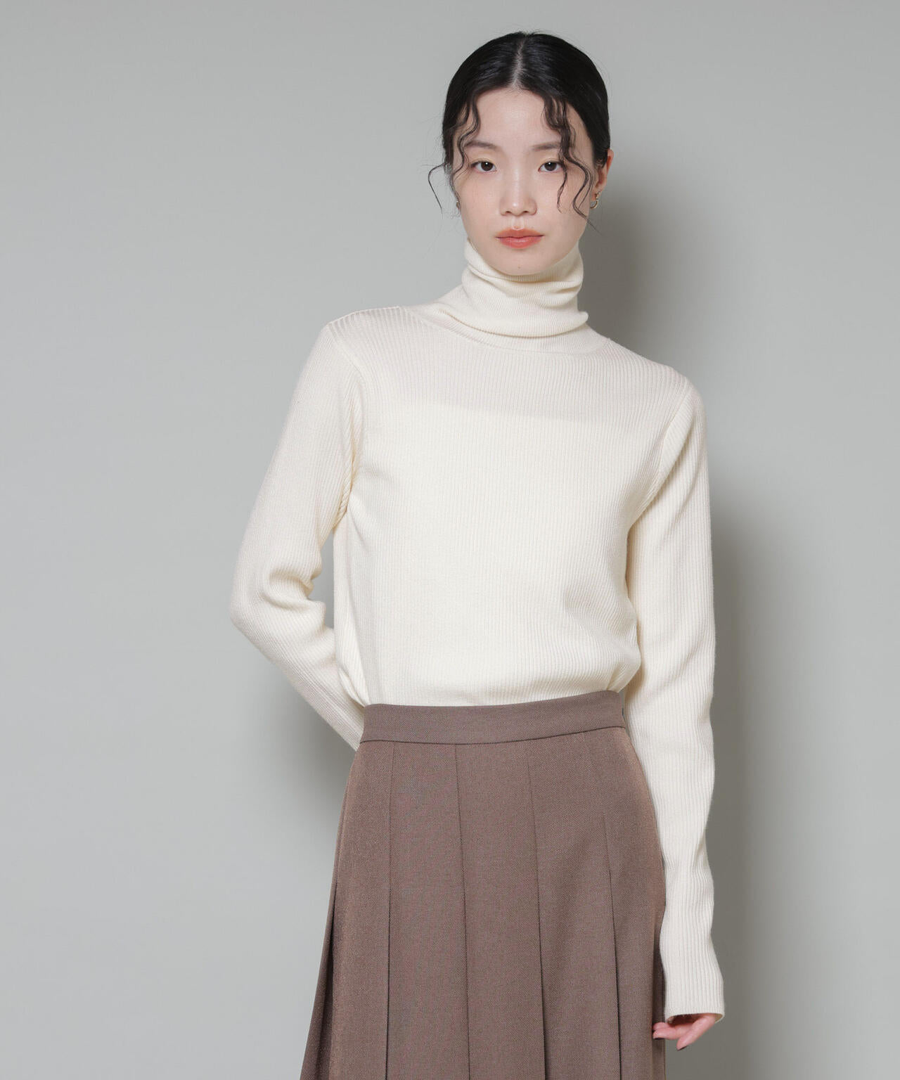 洗濯機洗可メタルボタンリブニット 6735222343