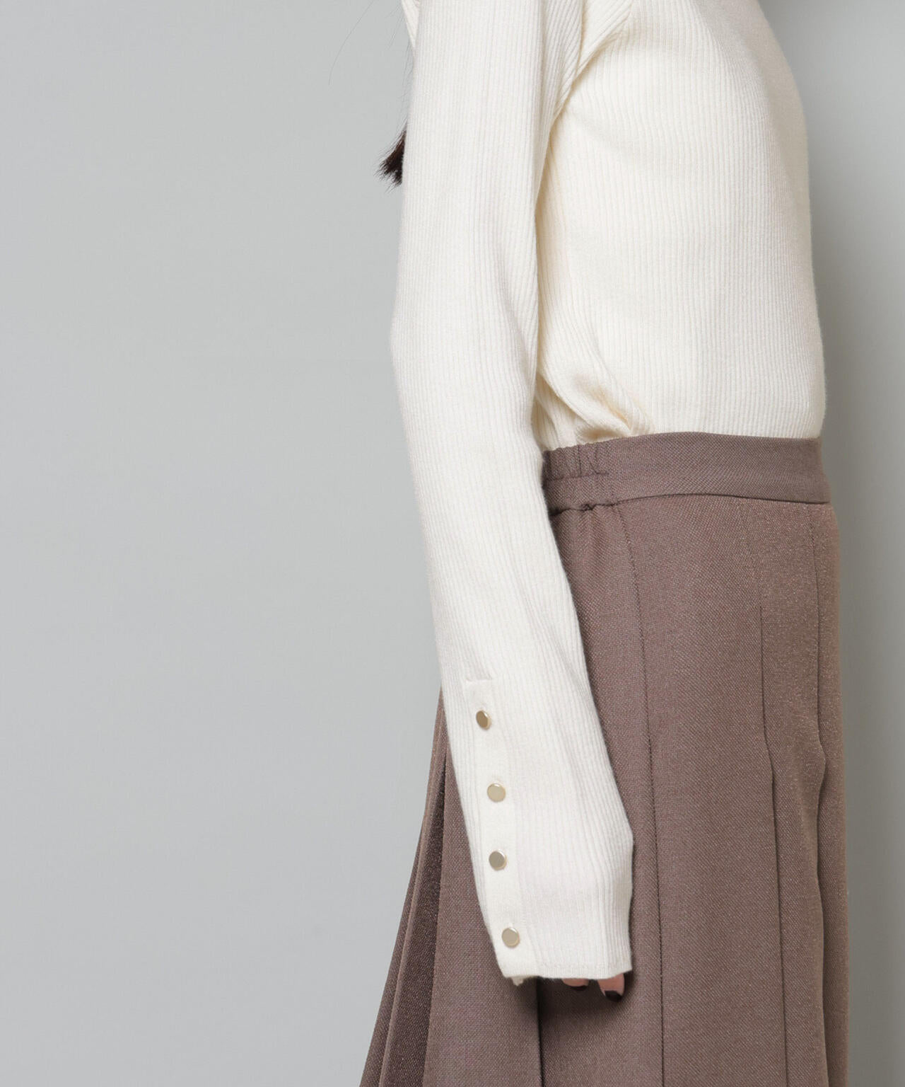 洗濯機洗可メタルボタンリブニット 6735222343