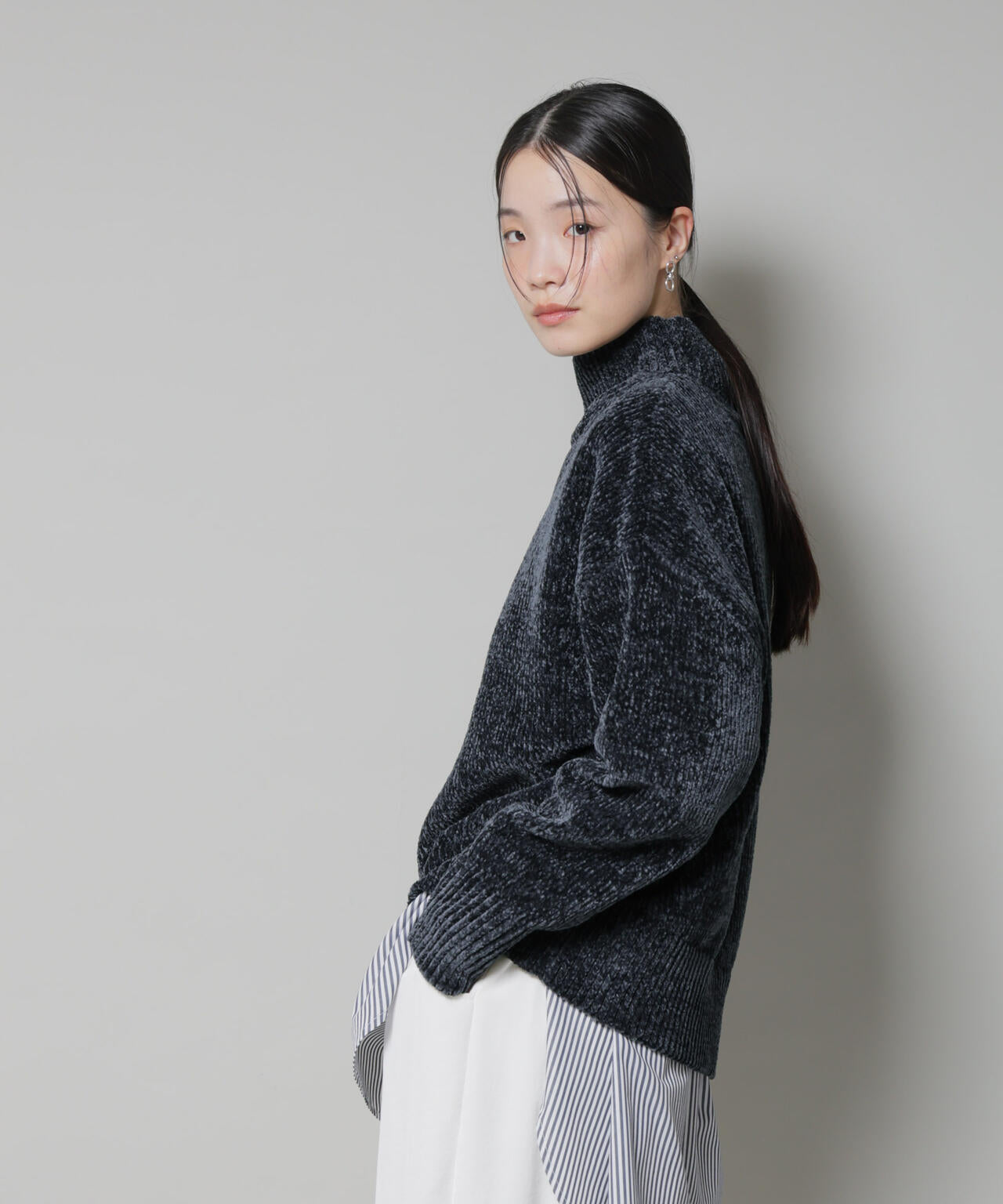 ベロアモールハイネックワイドニット 6735222344