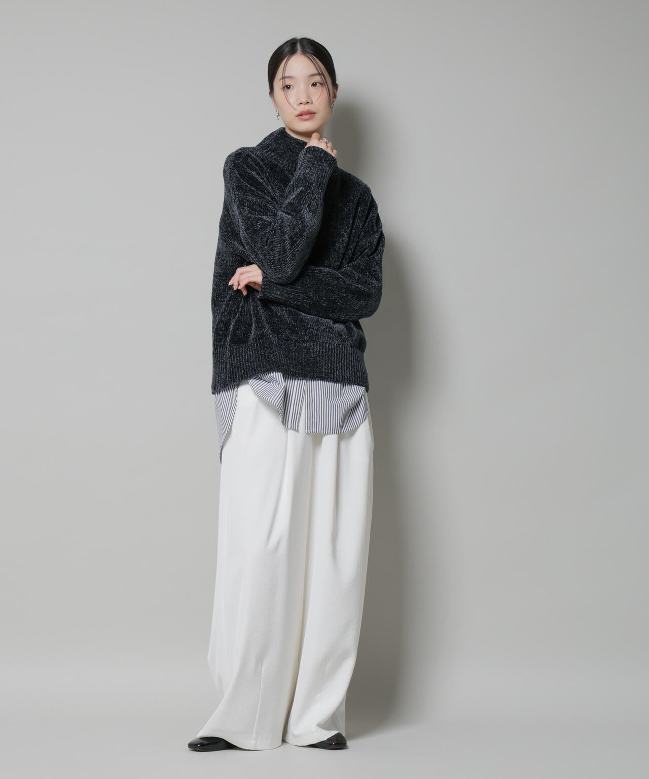 ベロアモールハイネックワイドニット 6735222344