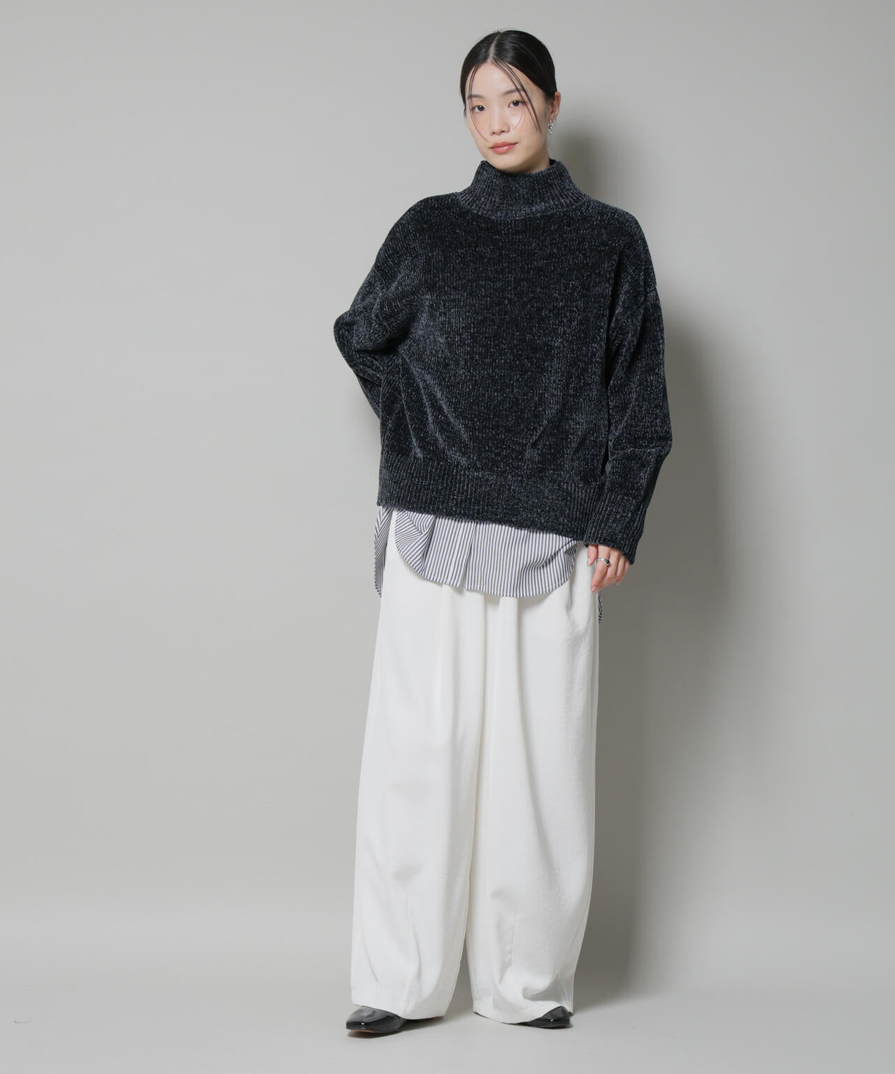 ベロアモールハイネックワイドニット 6735222344