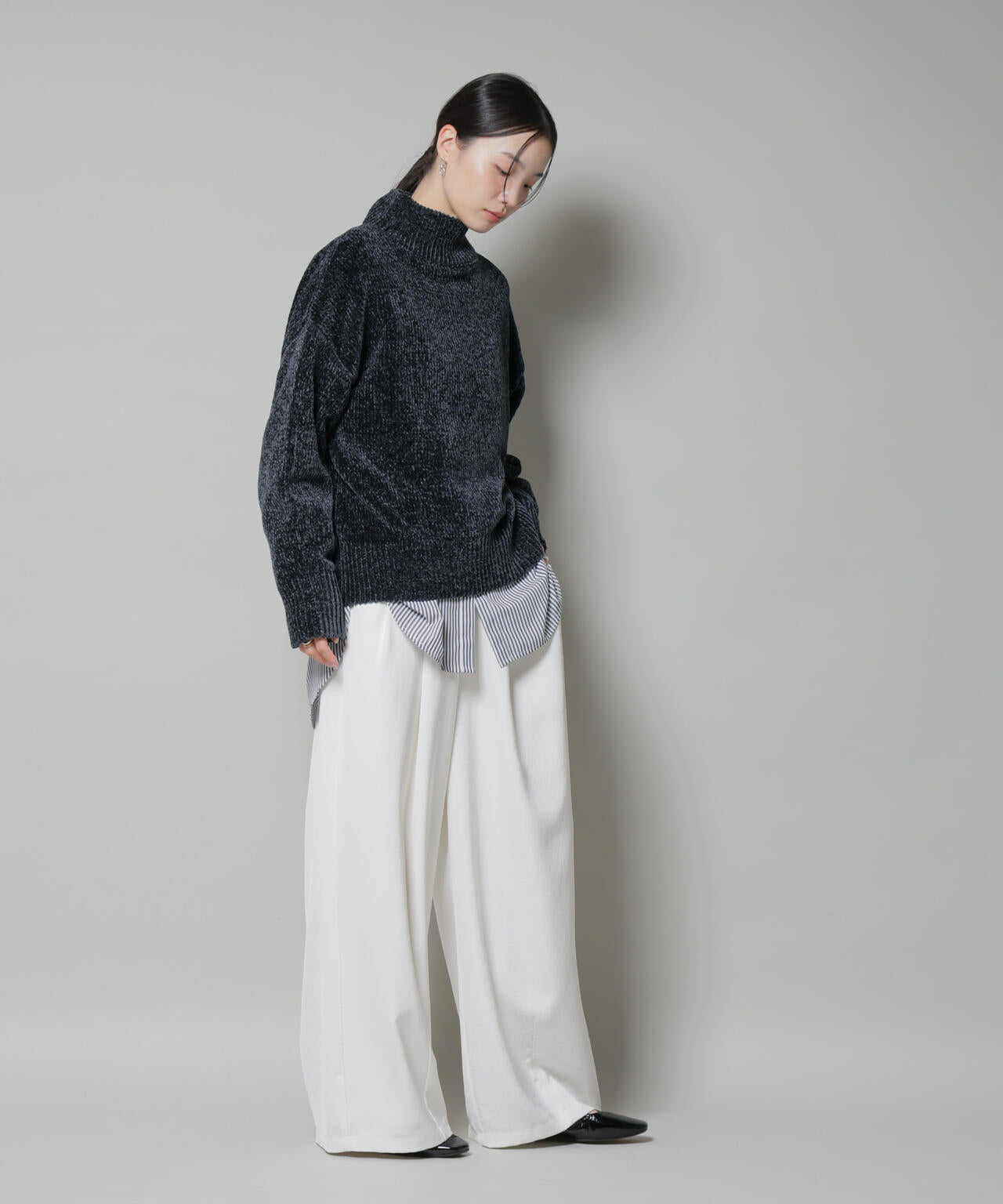 ベロアモールハイネックワイドニット 6735222344